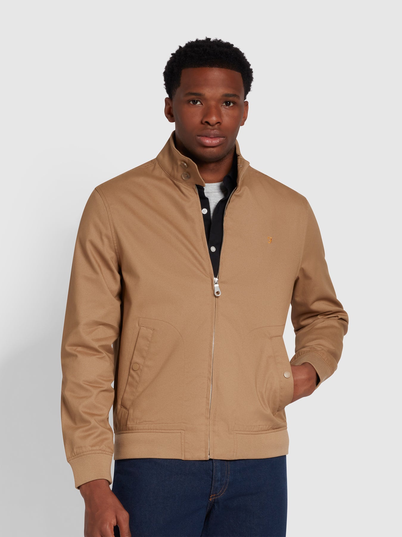 View Waldorf Organic Cotton Harrington Jacket In Beige information