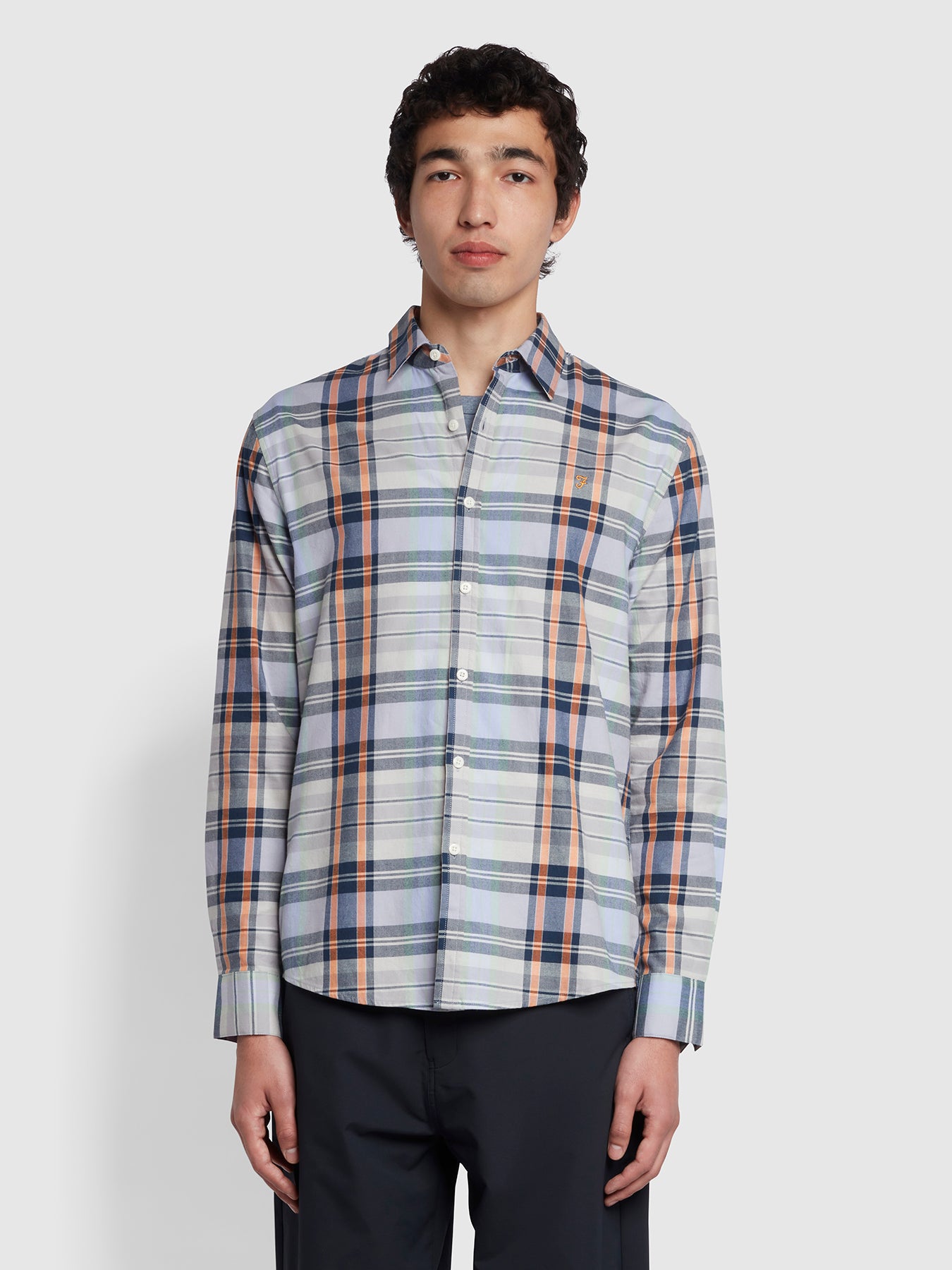 View Austin Casual Fit Check Organic Cotton Shirt In Cream information