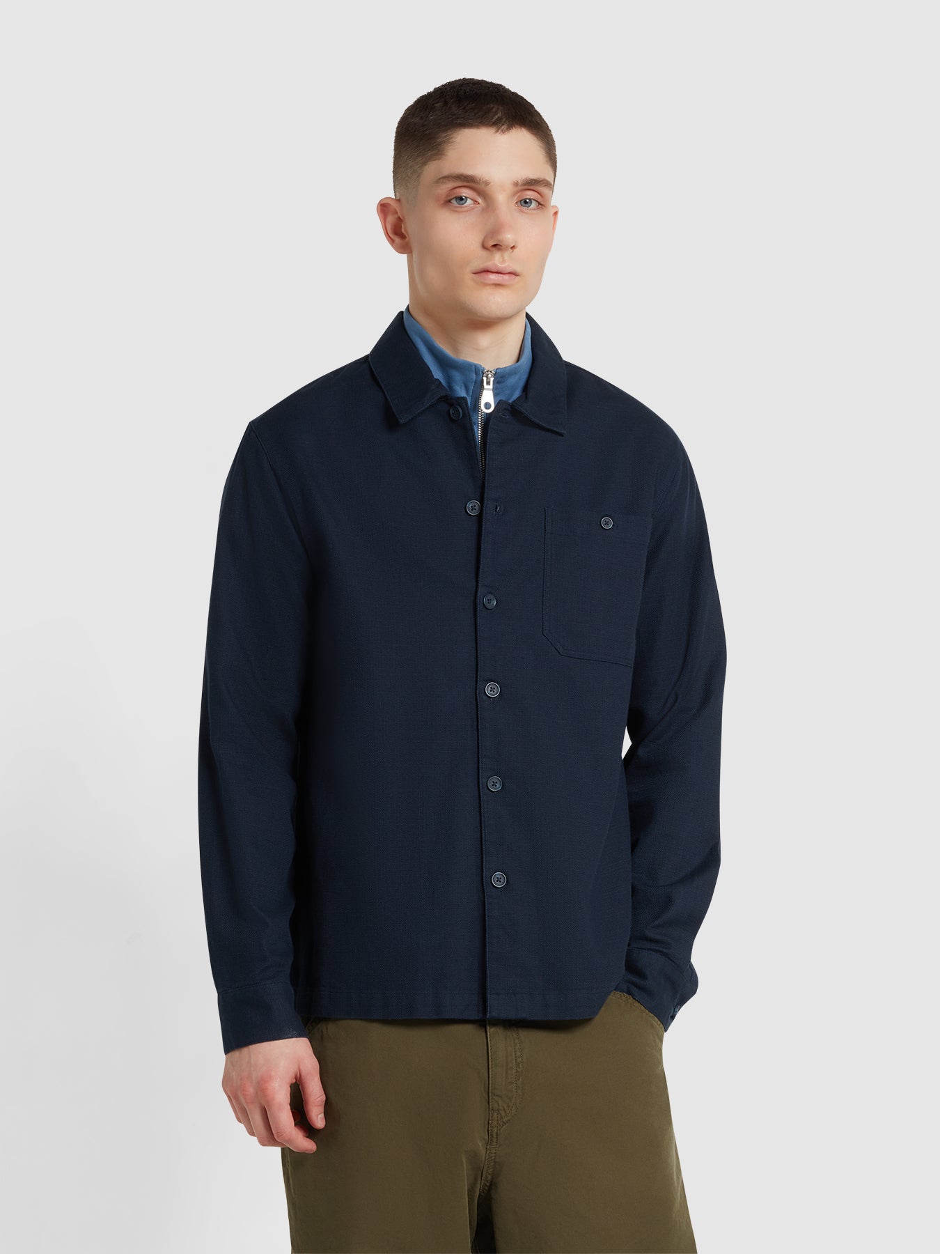 View Firmin Relaxed Fit Overshirt In True Navy information
