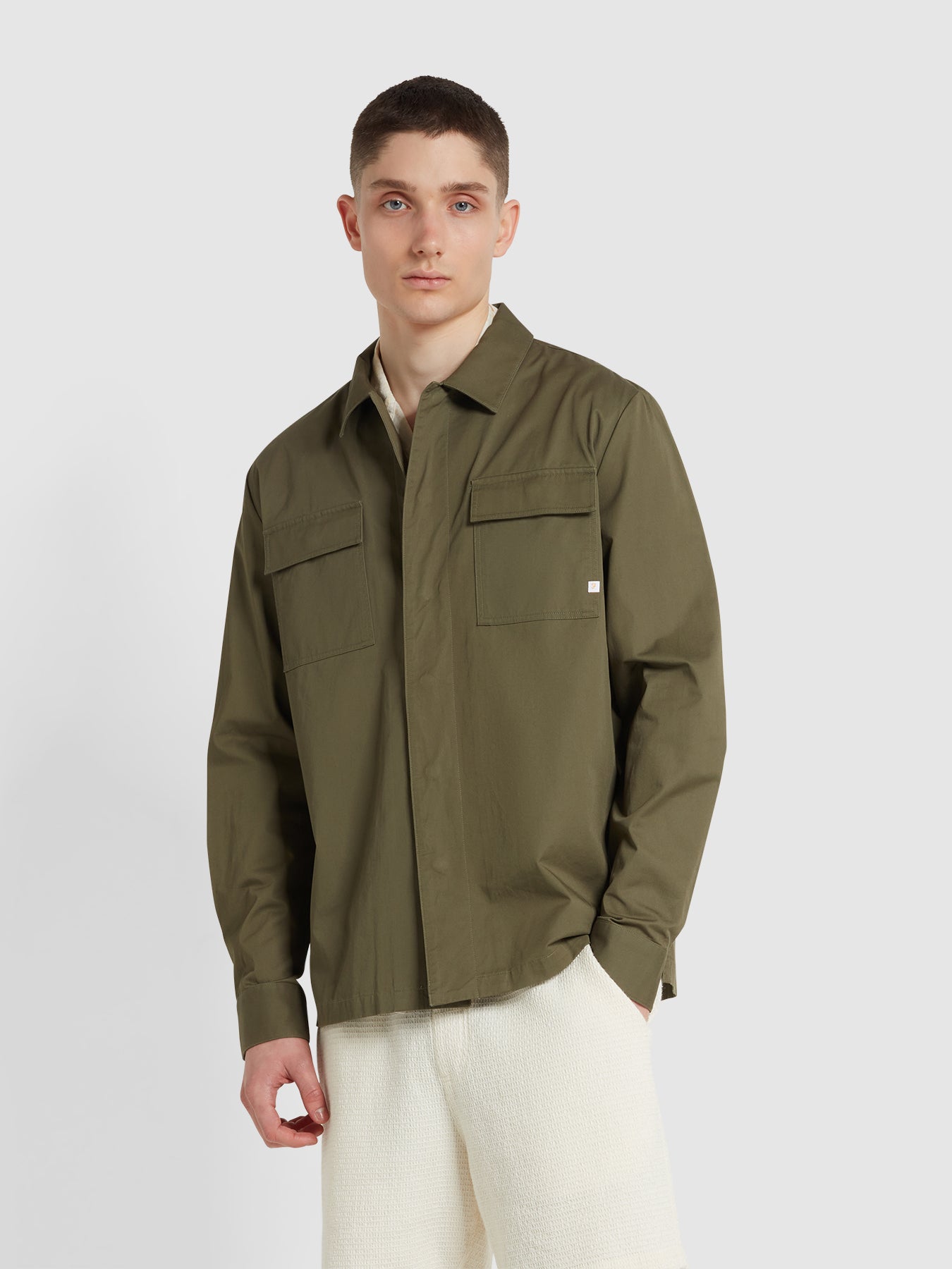 View Kelly Relaxed Fit Overshirt In Vintage Green information