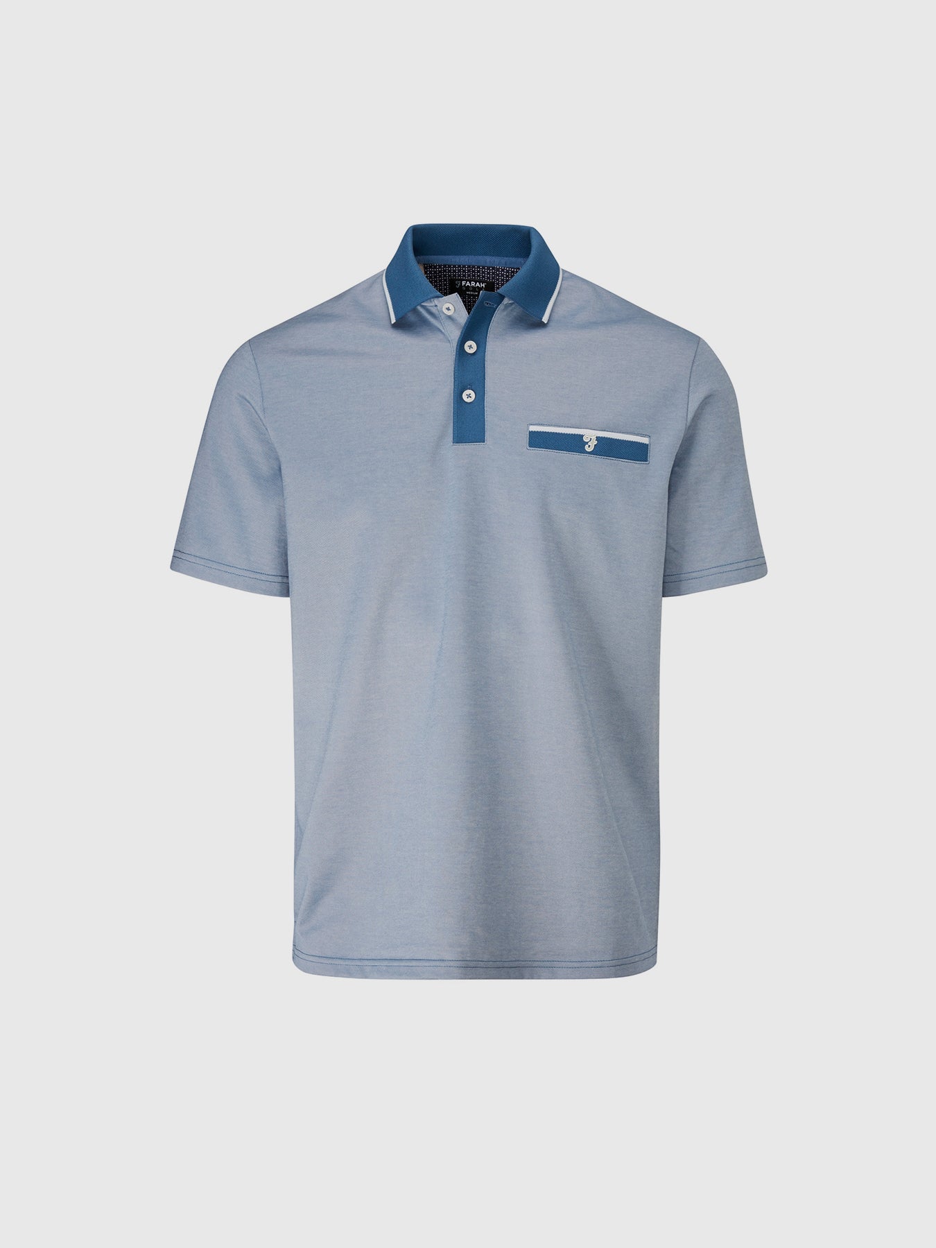 View Nelson Golf Polo Shirt In Dusky Blue information