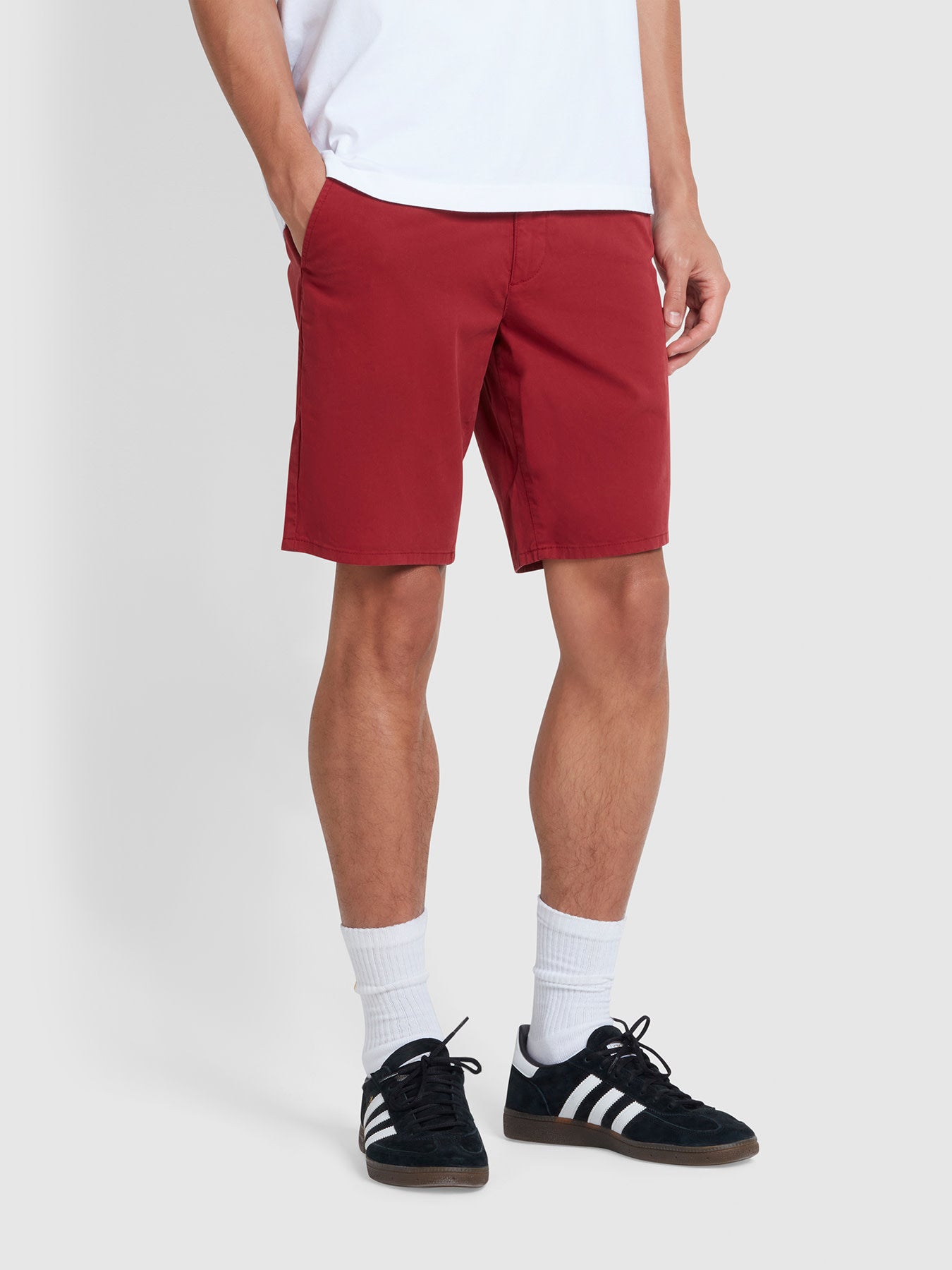 View Hawk Garment Dyed Twill Shorts In Clay Red information