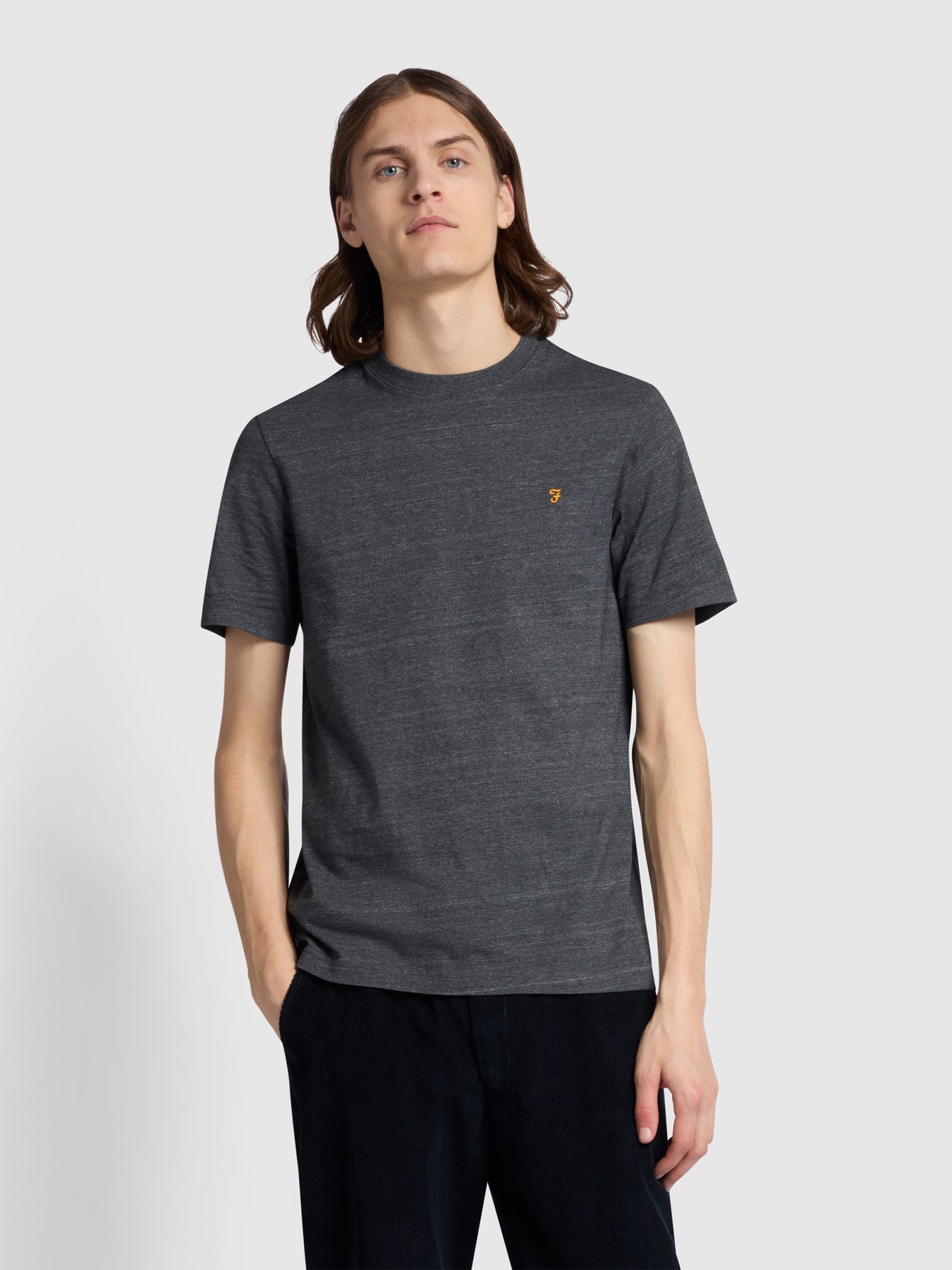 View Danny Regular Fit Organic Cotton TShirt In Grey Marl information