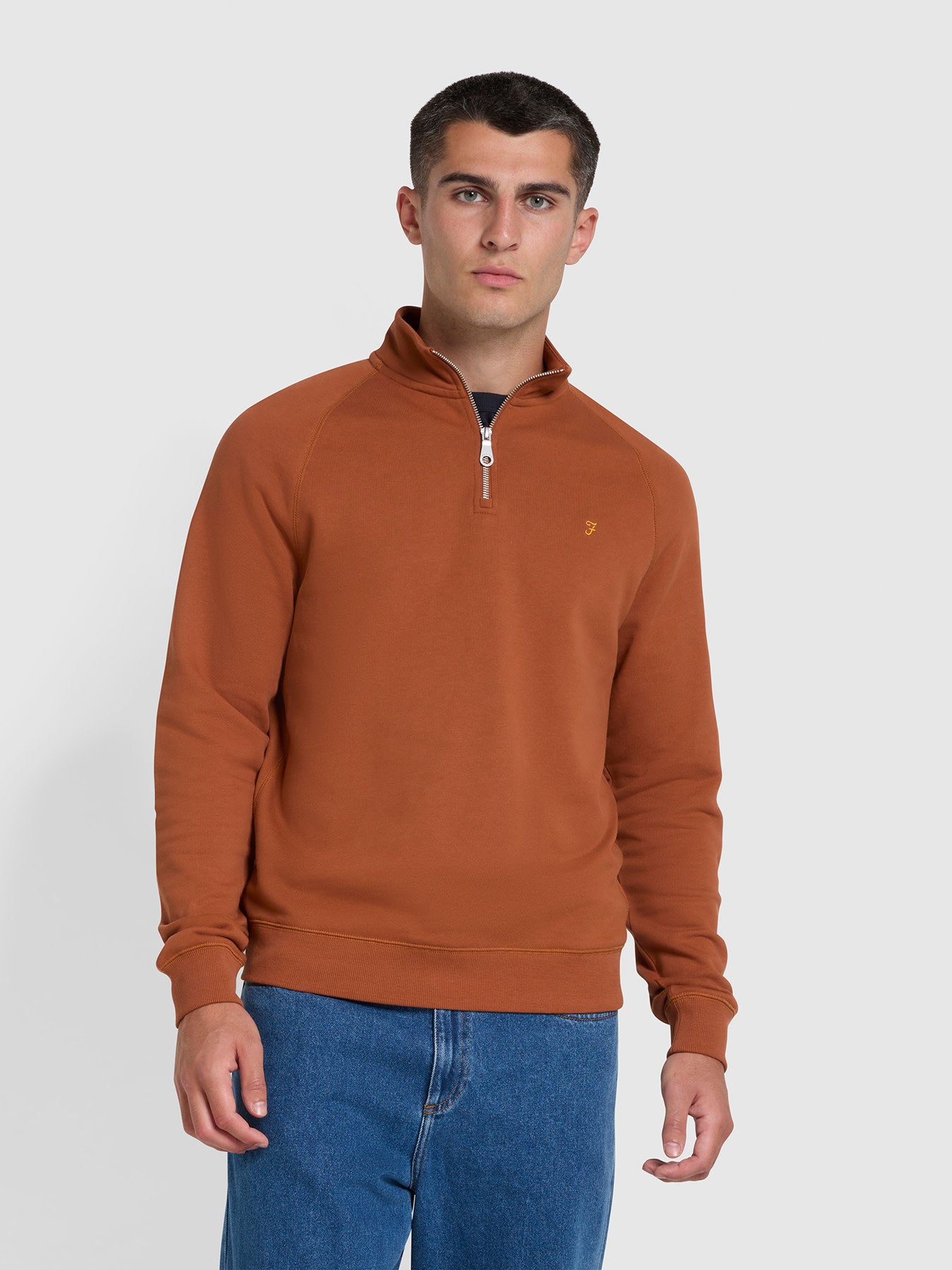 View Jim Quarter Zip Sweatshirt In Teak information