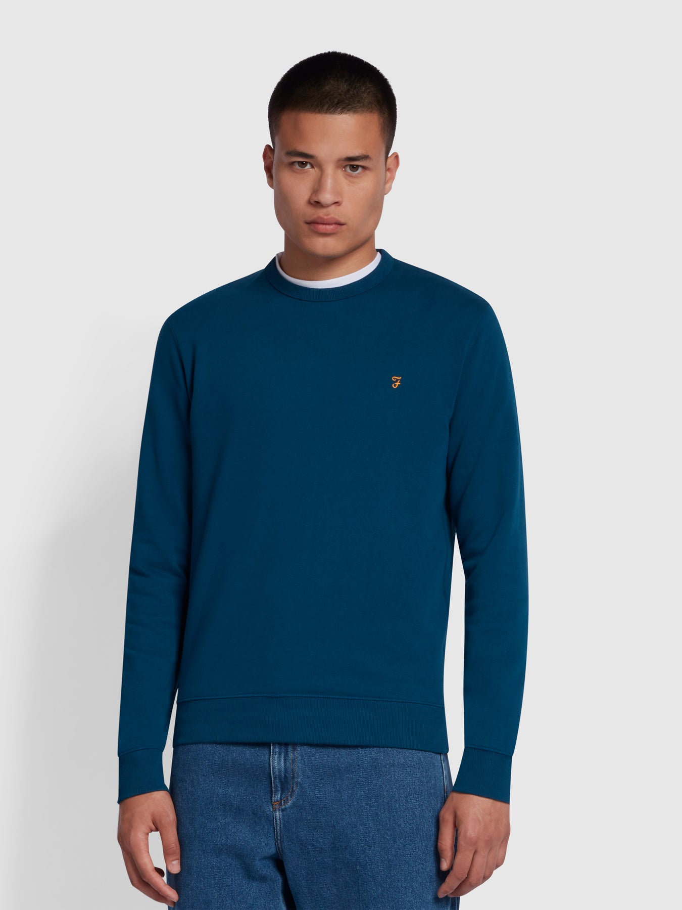 View Tim Slim Fit Crew Neck Sweatshirt In Sailor Blue information