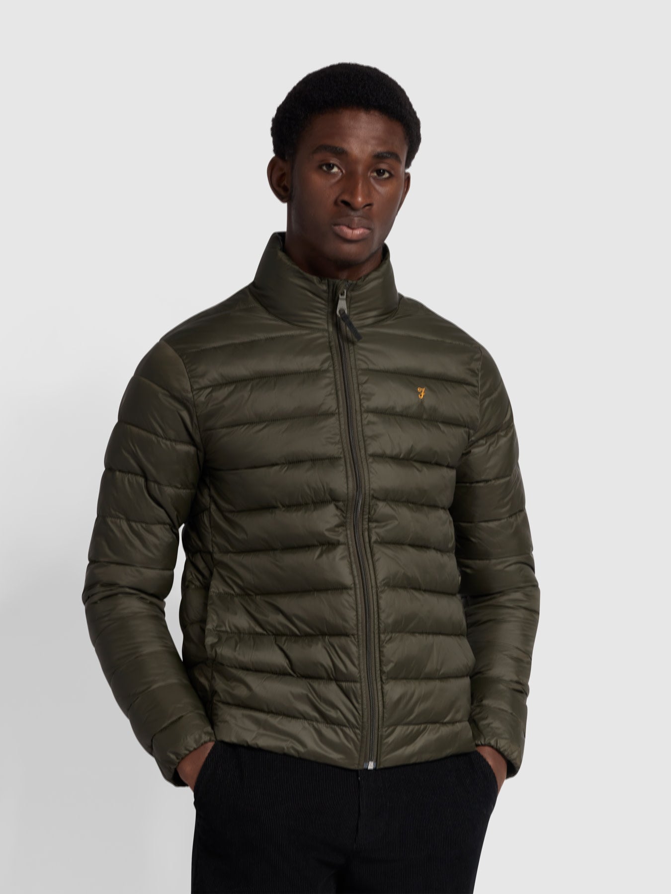 View Joel Regular Fit Wadded Shell Jacket In Evergreen information