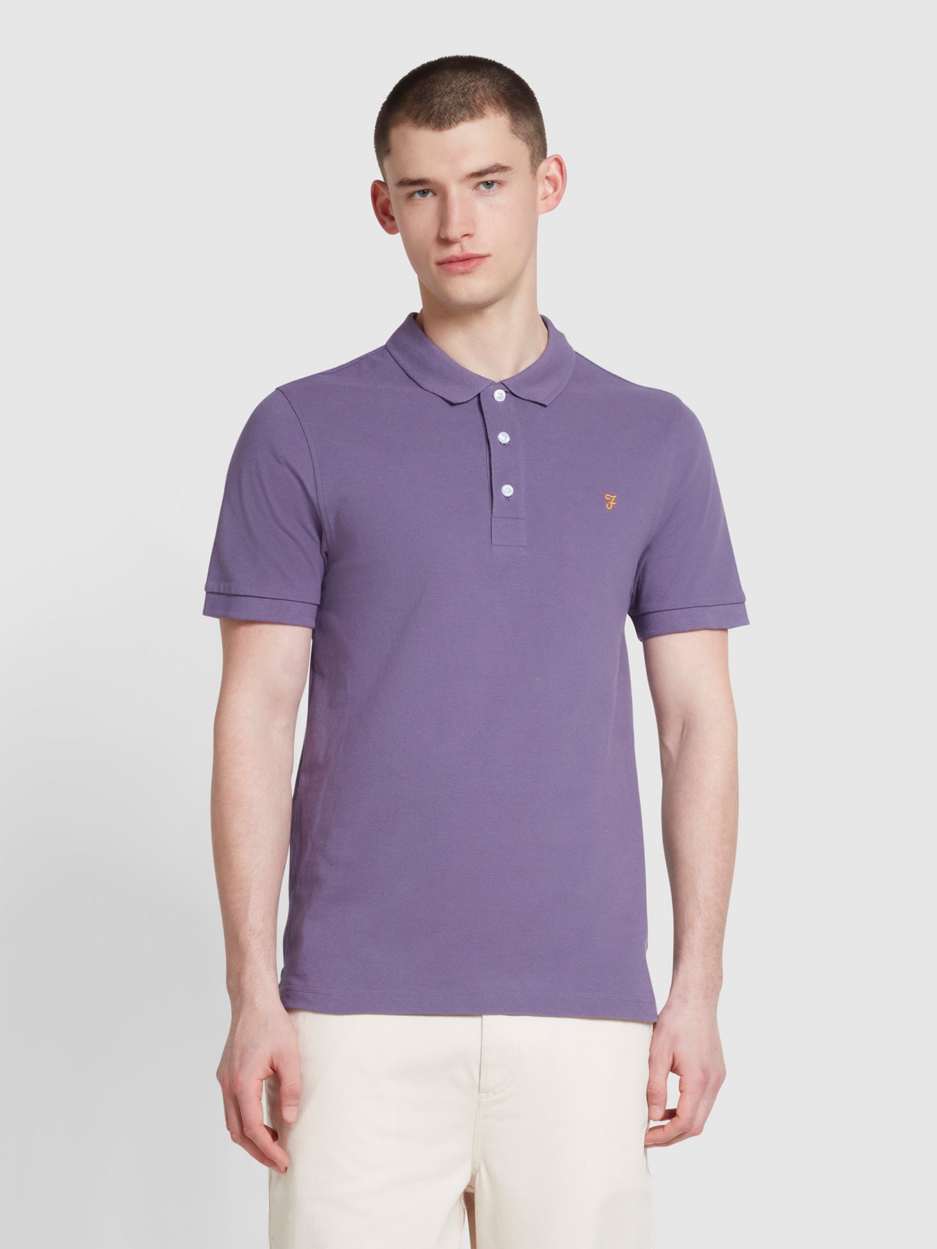View Blanes Organic Cotton Short Sleeve Polo Shirt In Slate Purple information