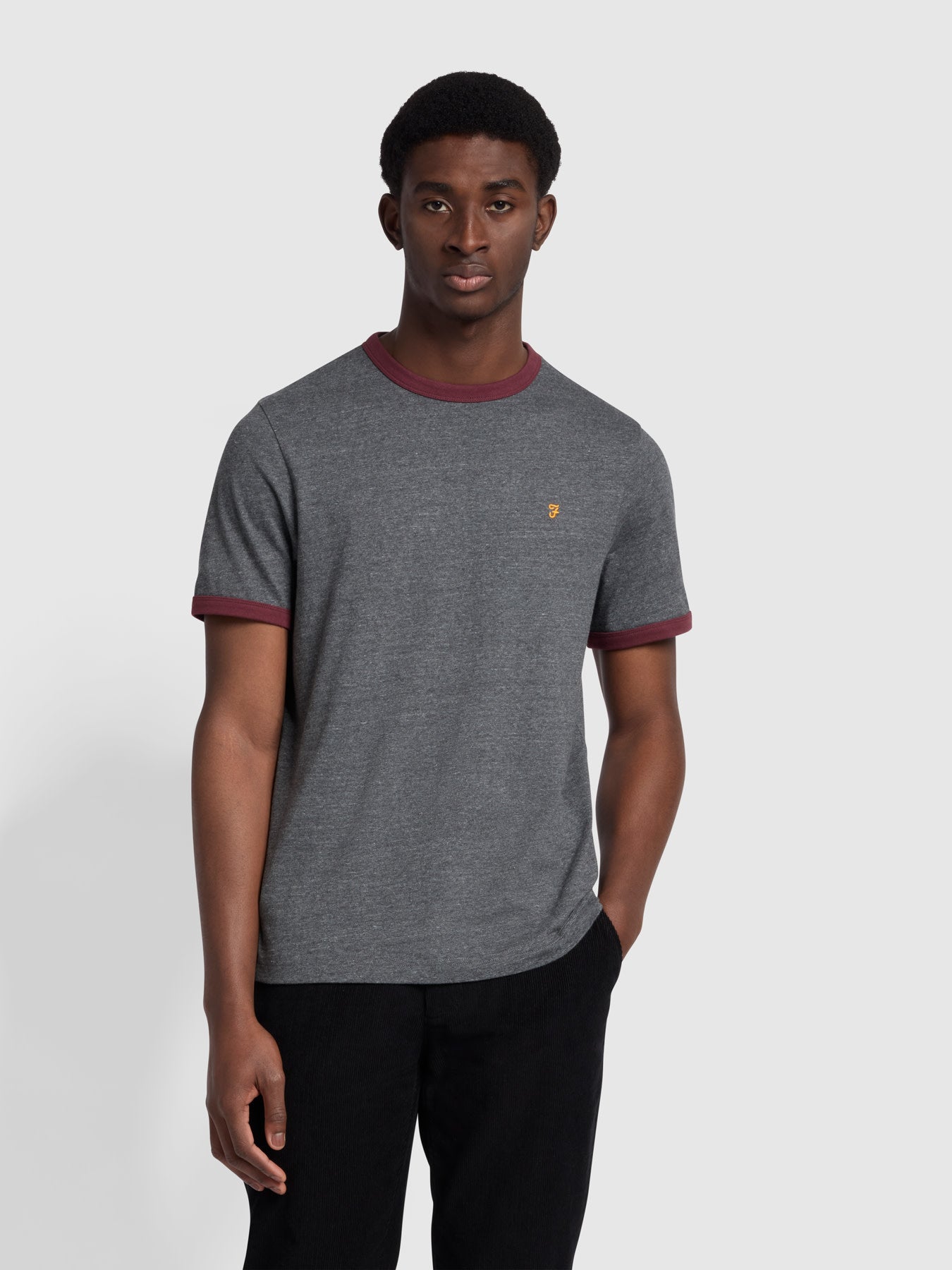 View Groves Regular Fit TShirt In Farah Grey Marl information