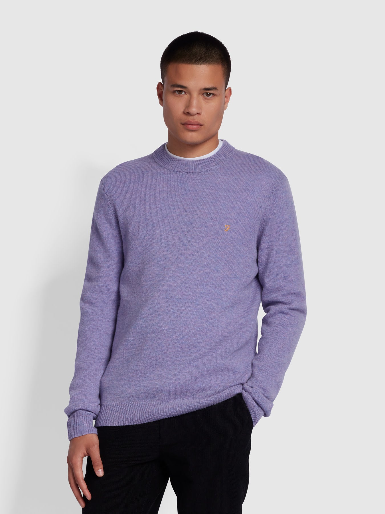 View Birchall Slim Fit Crew Neck Sweater In Lavender Sunrise information