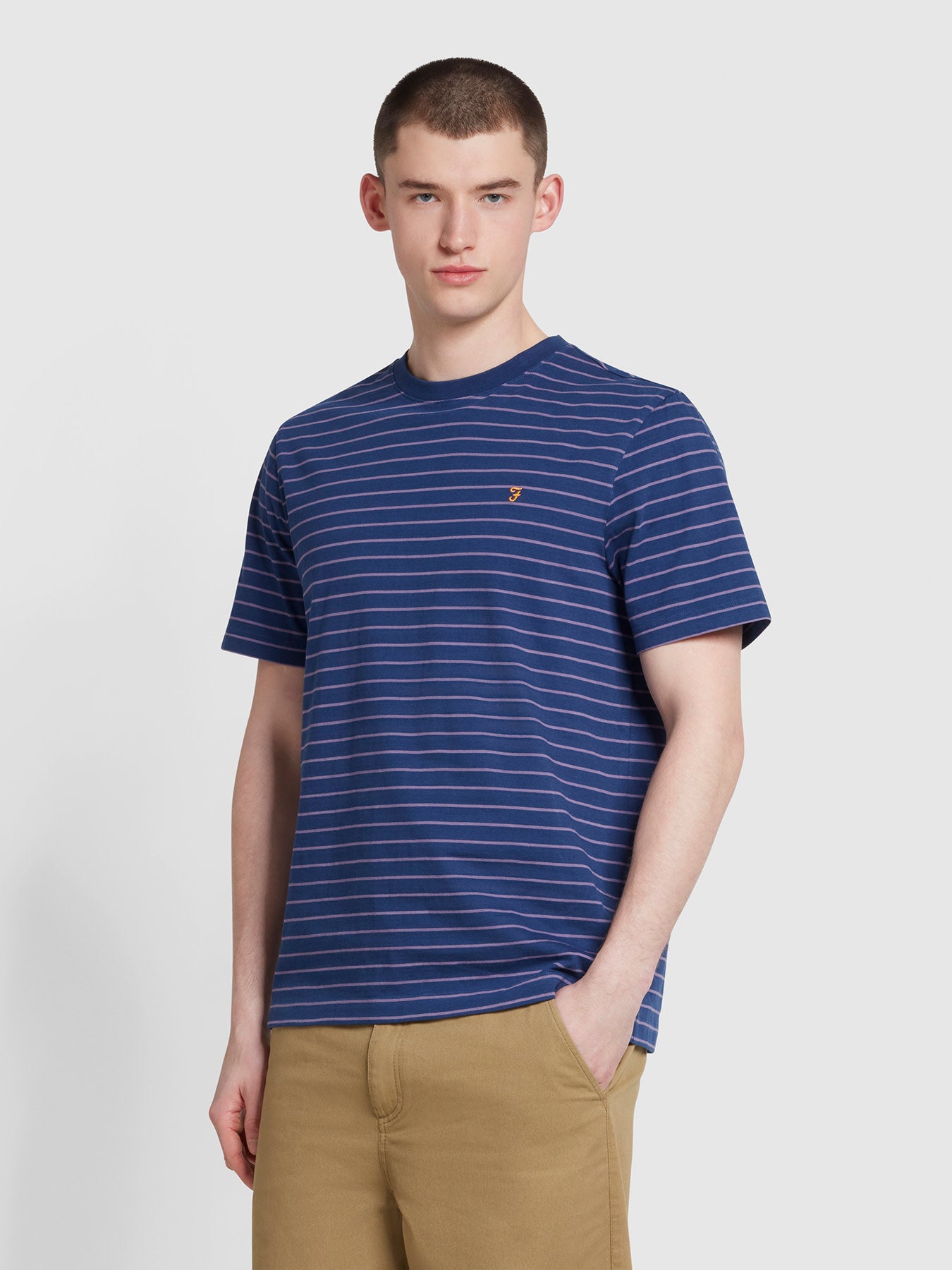 View Oakland Regular Fit Bretton Stripe TShirt In Rich Indigo information