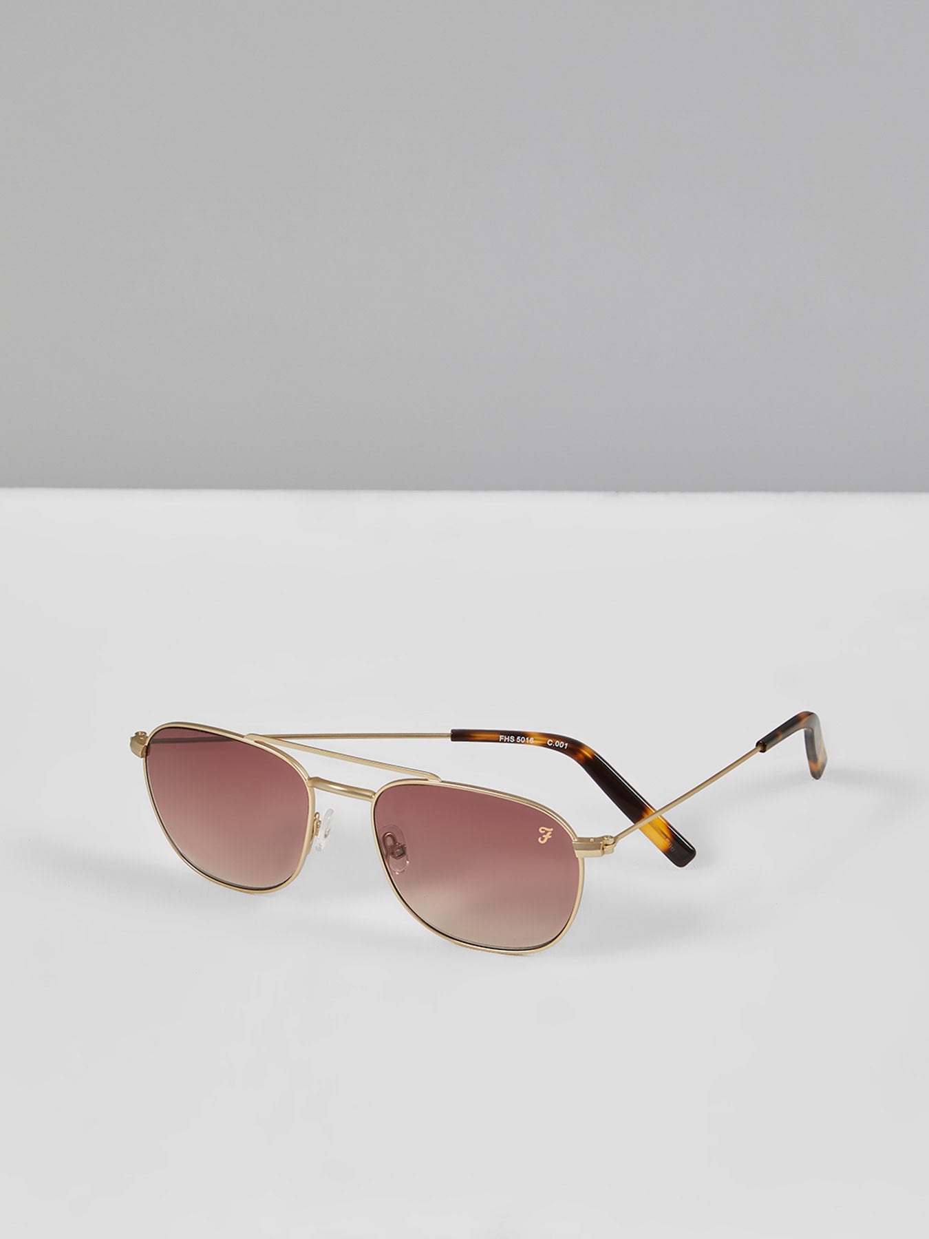 View Square Aviator Sunglasses In Gold information