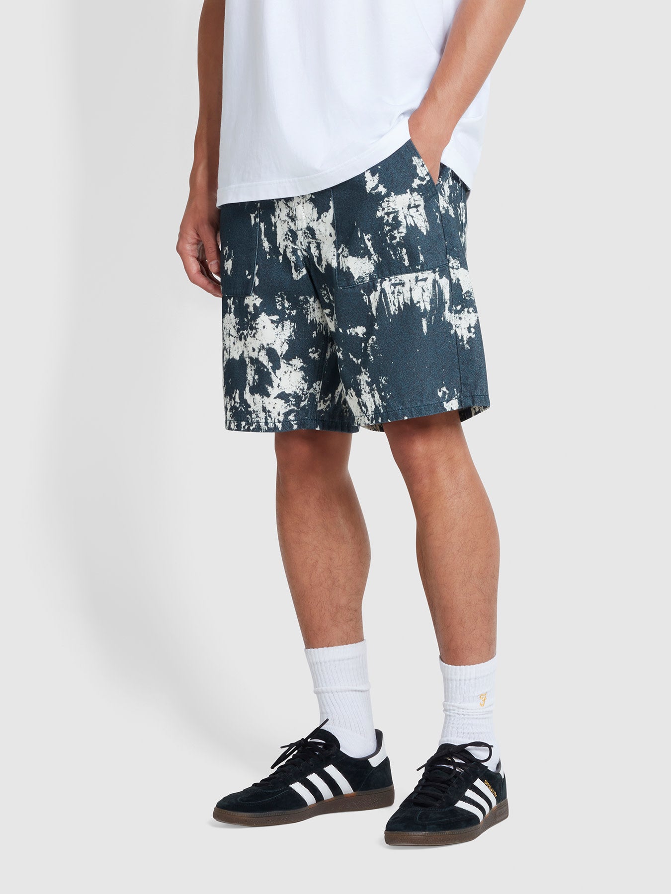 View Sepel Patch Print Twill Shorts In True Navy information