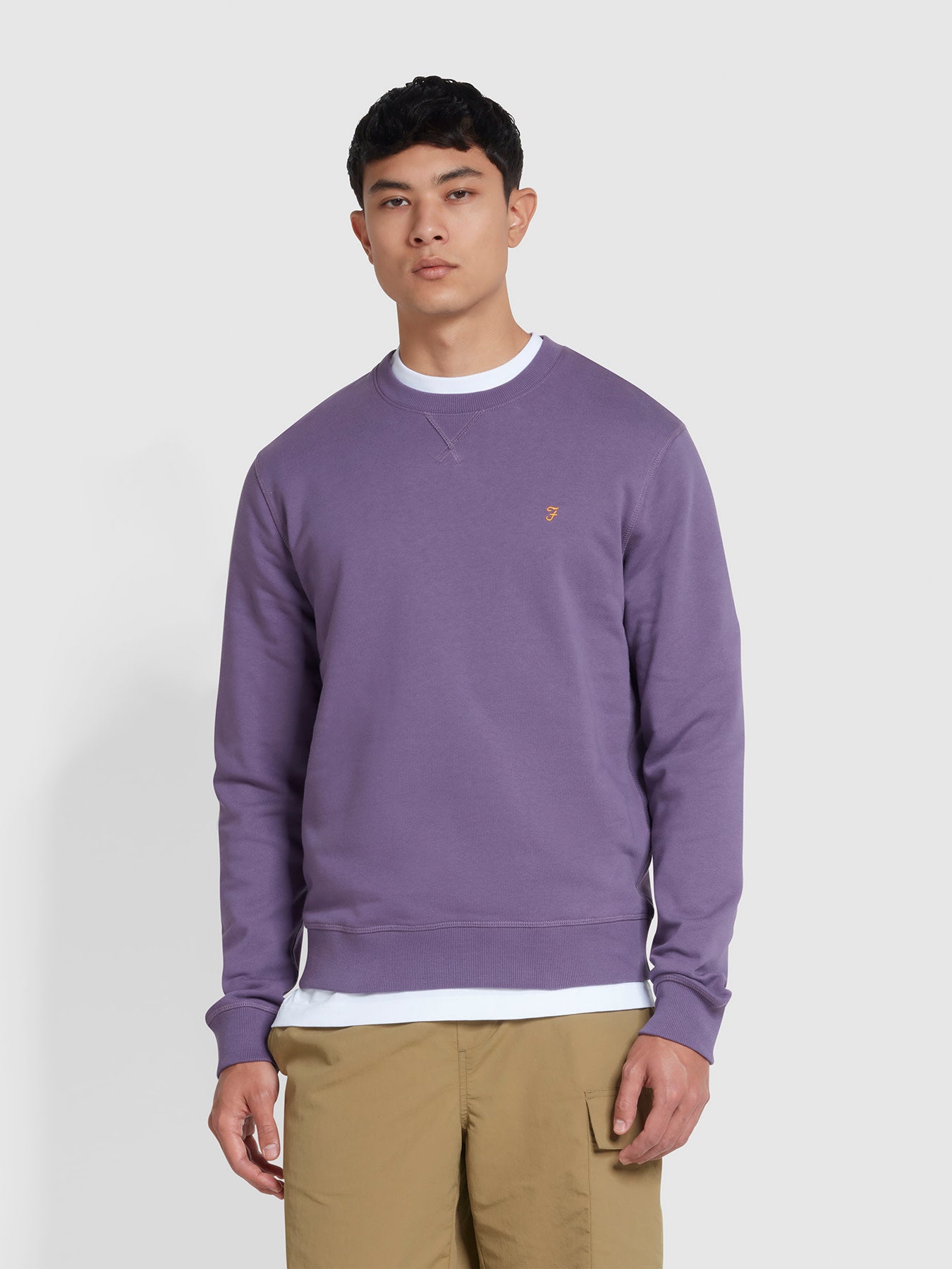 View Tim Organic Cotton Crew Neck Sweatshirt In Slate Purple information