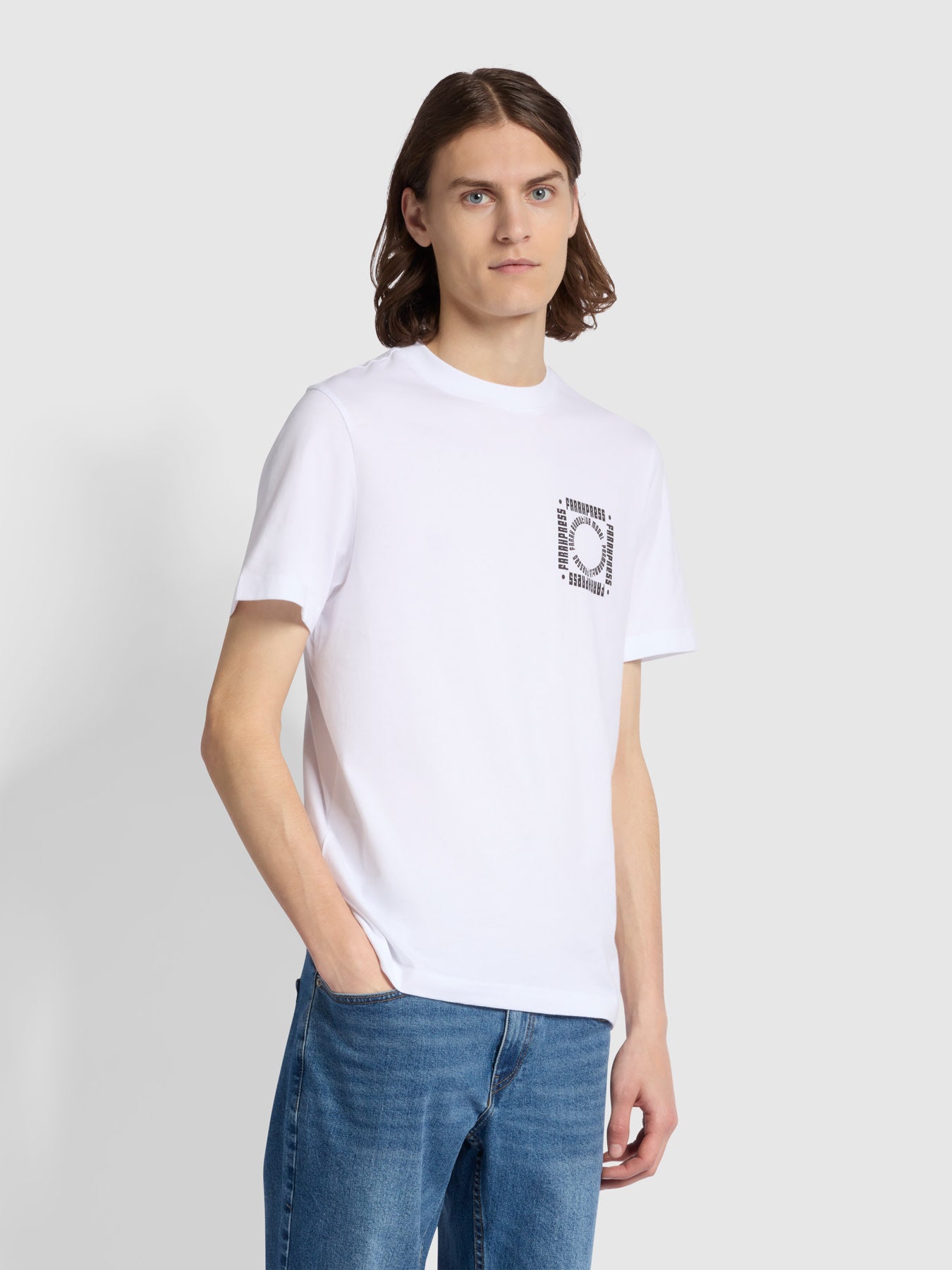 View Castello Regular Fit Graphic TShirt In White information