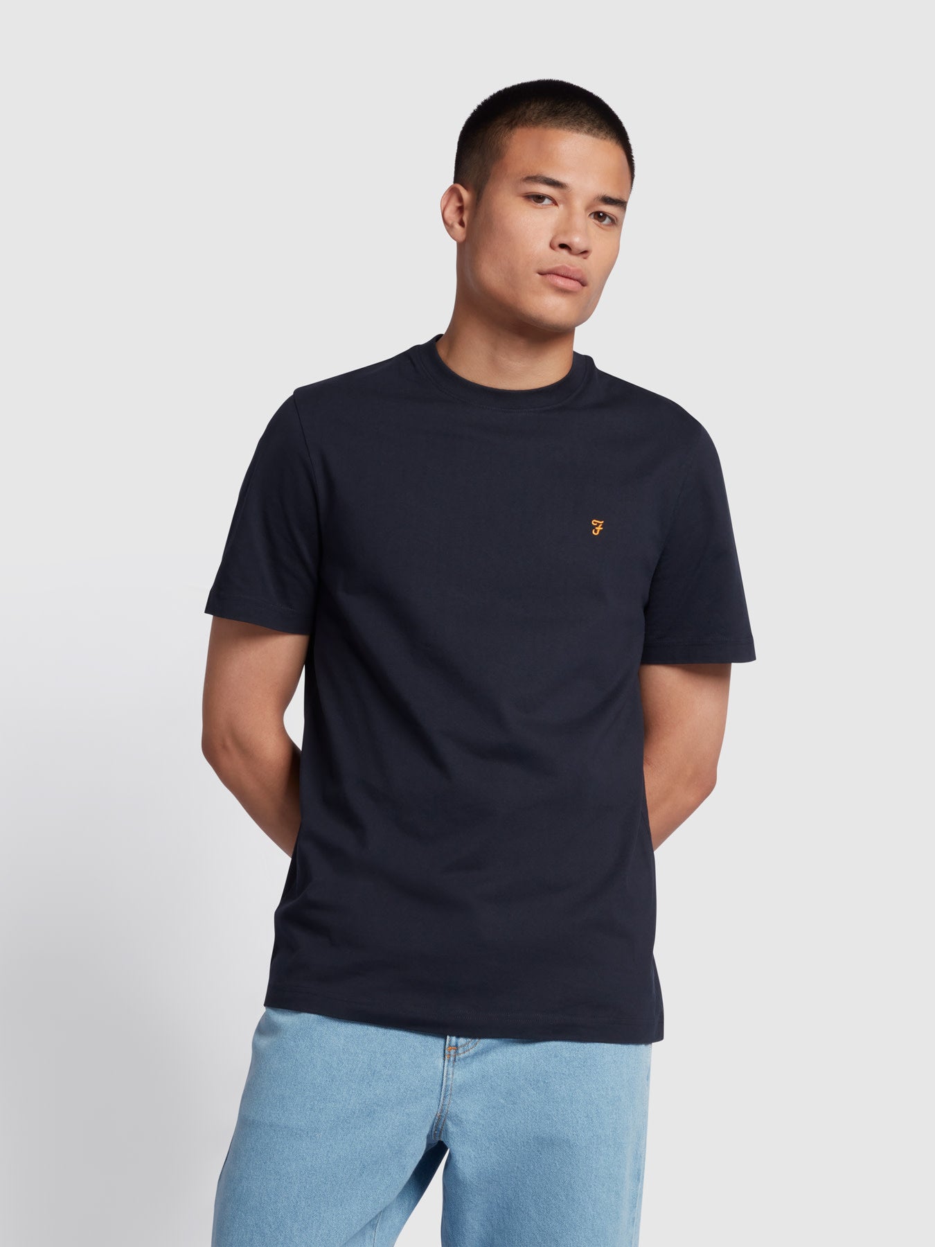 View Danny Regular Fit Organic Cotton TShirt In True Navy information