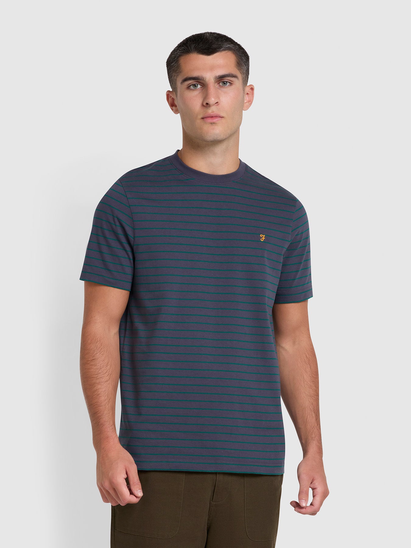 View Oakland Regular Fit Organic Cotton TShirt In Liquorice Blue information