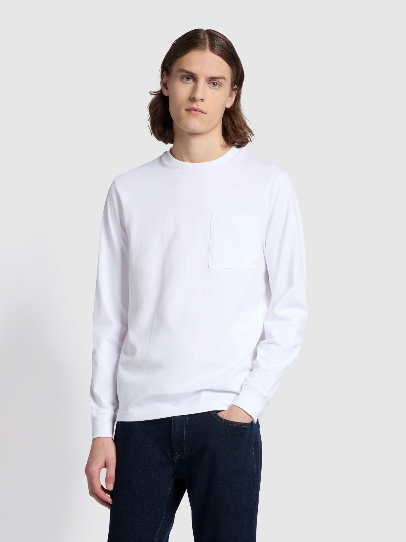 View Burt Regular Fit Chest Pocket TShirt In White information