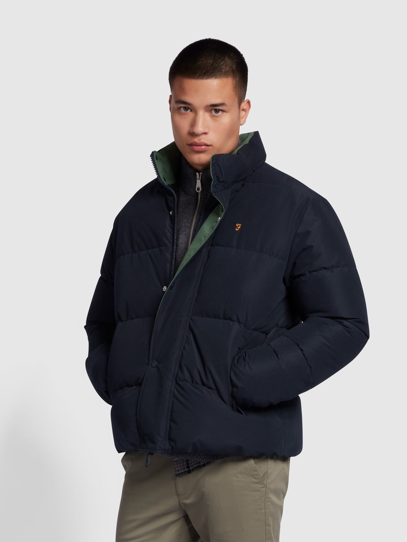 View Praiano Regular Fit Wadded Coat In True Navy information