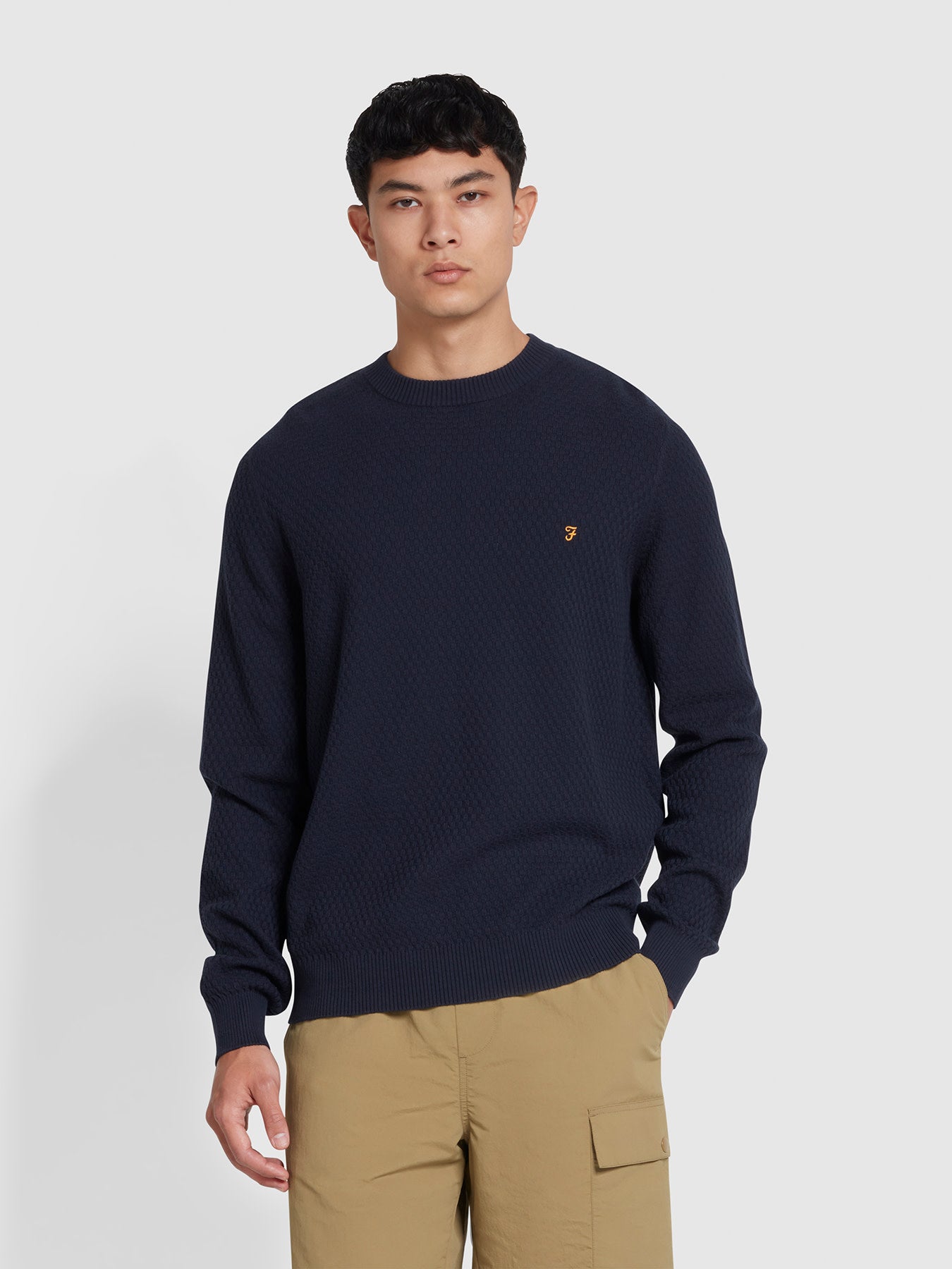 View Edwards Crew Neck Jumper In True Navy information