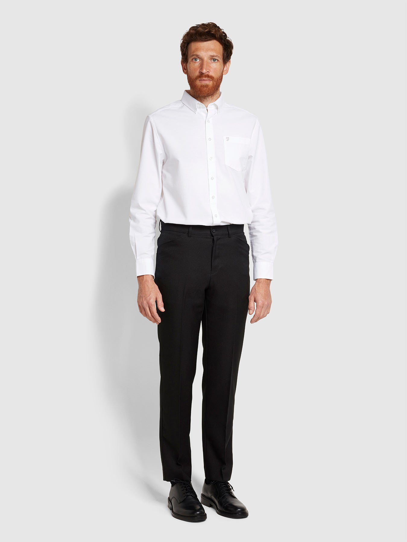 Roachman Traditional Twill Trousers In Black