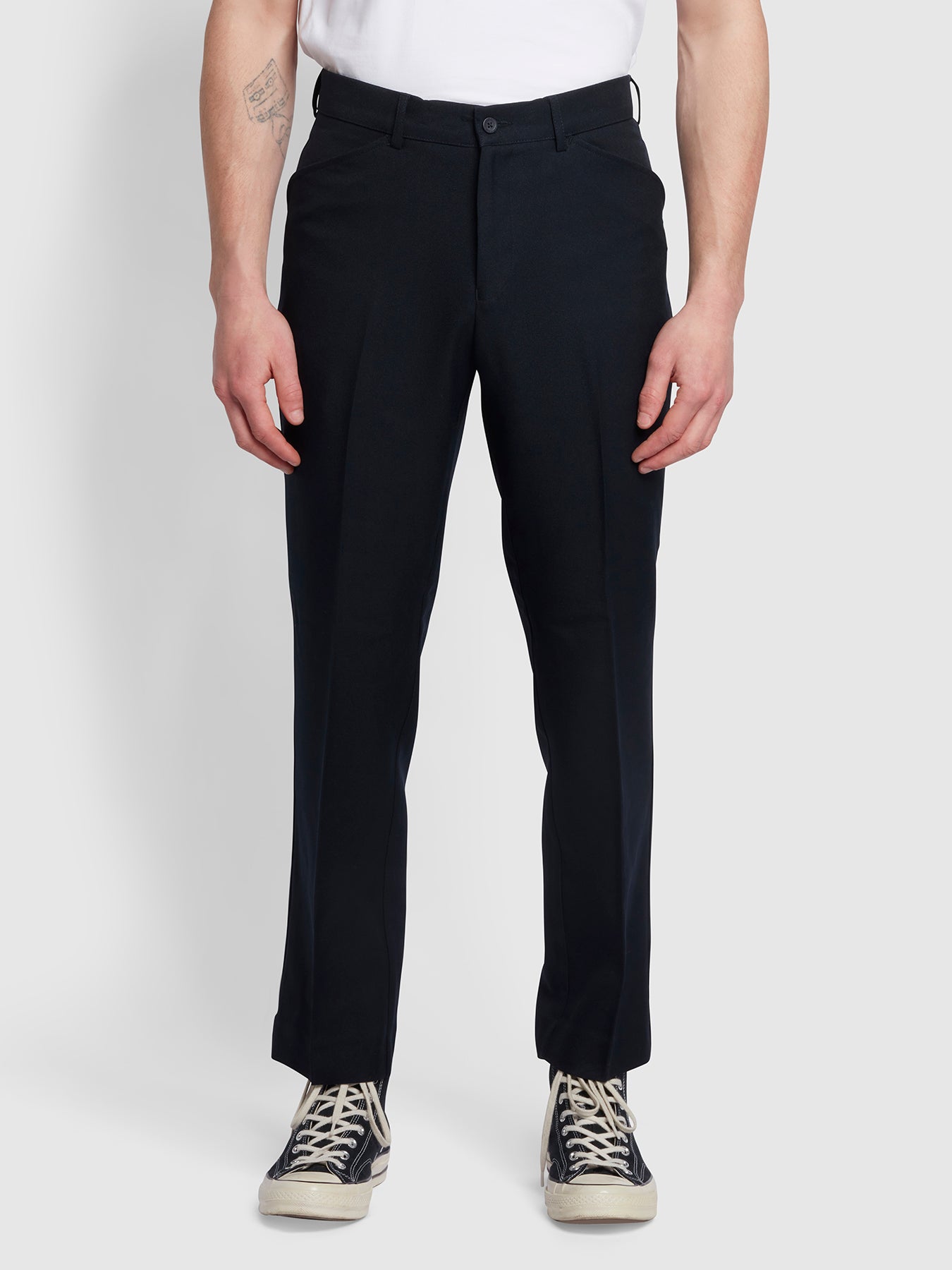 Farah Roachman Anti Stain Twill Trousers In Blue