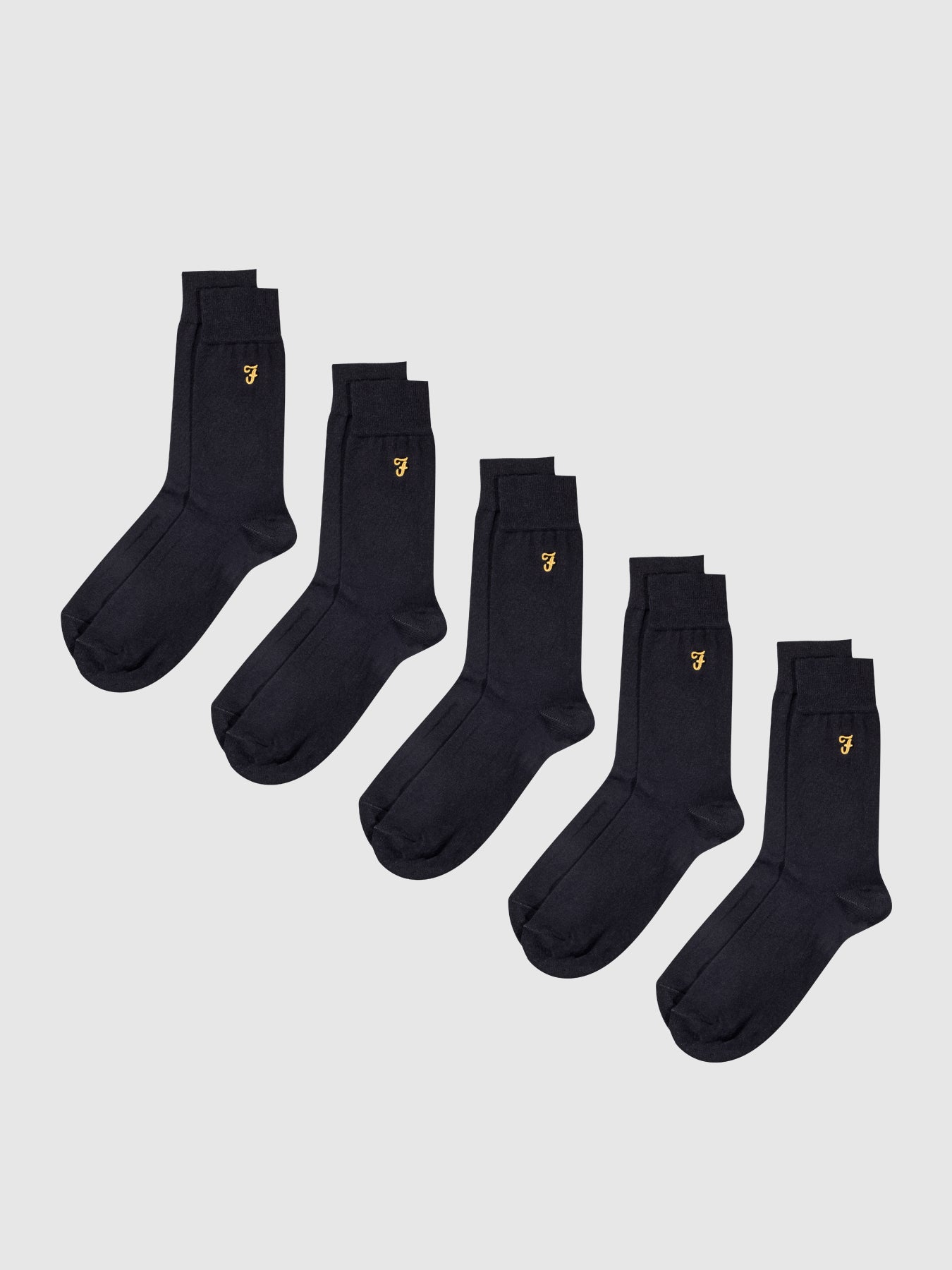 View 5 Pack Kinley Dress Socks In Black information
