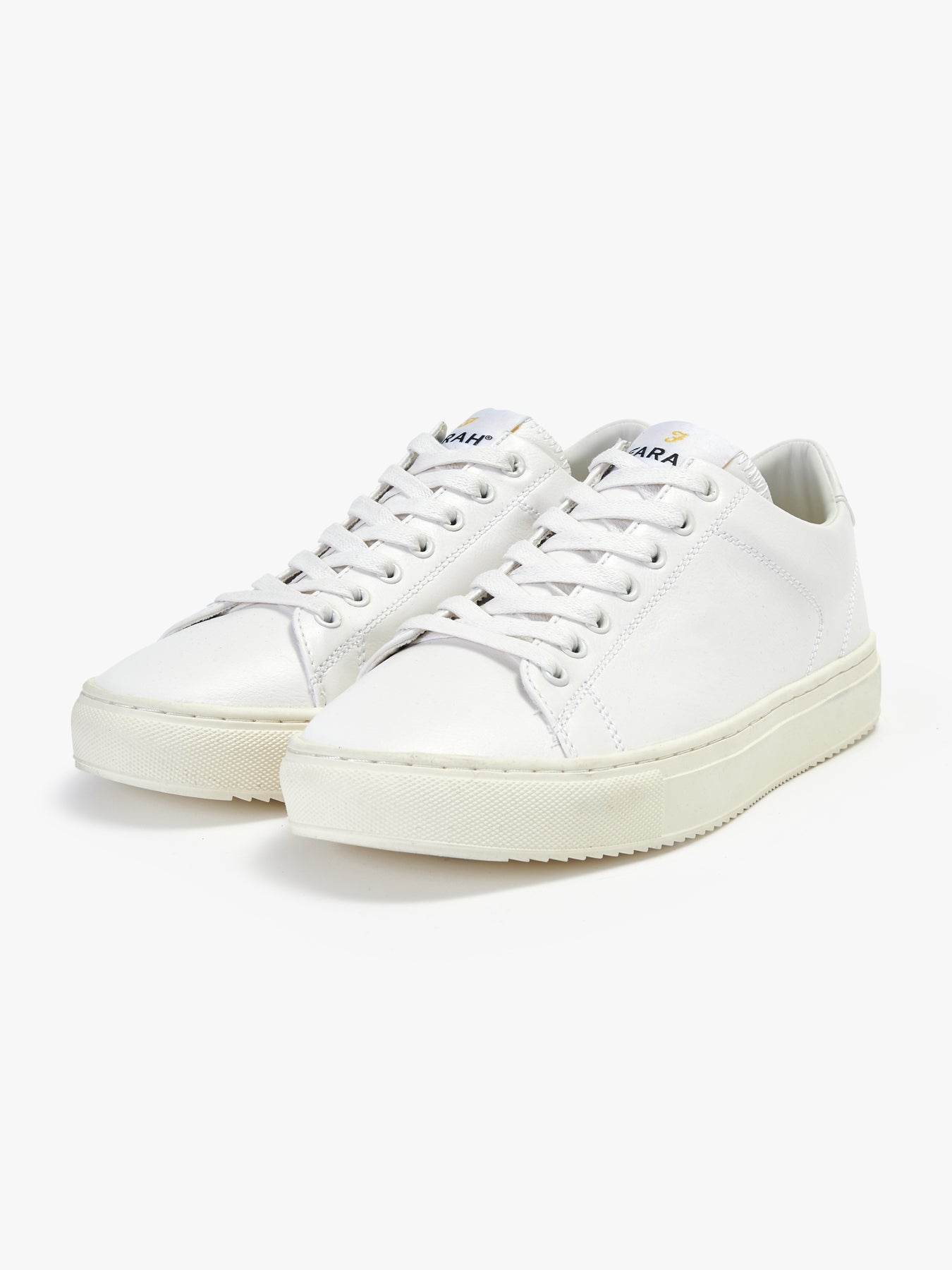 Farah Damon Leather Cupsole Trainers In White