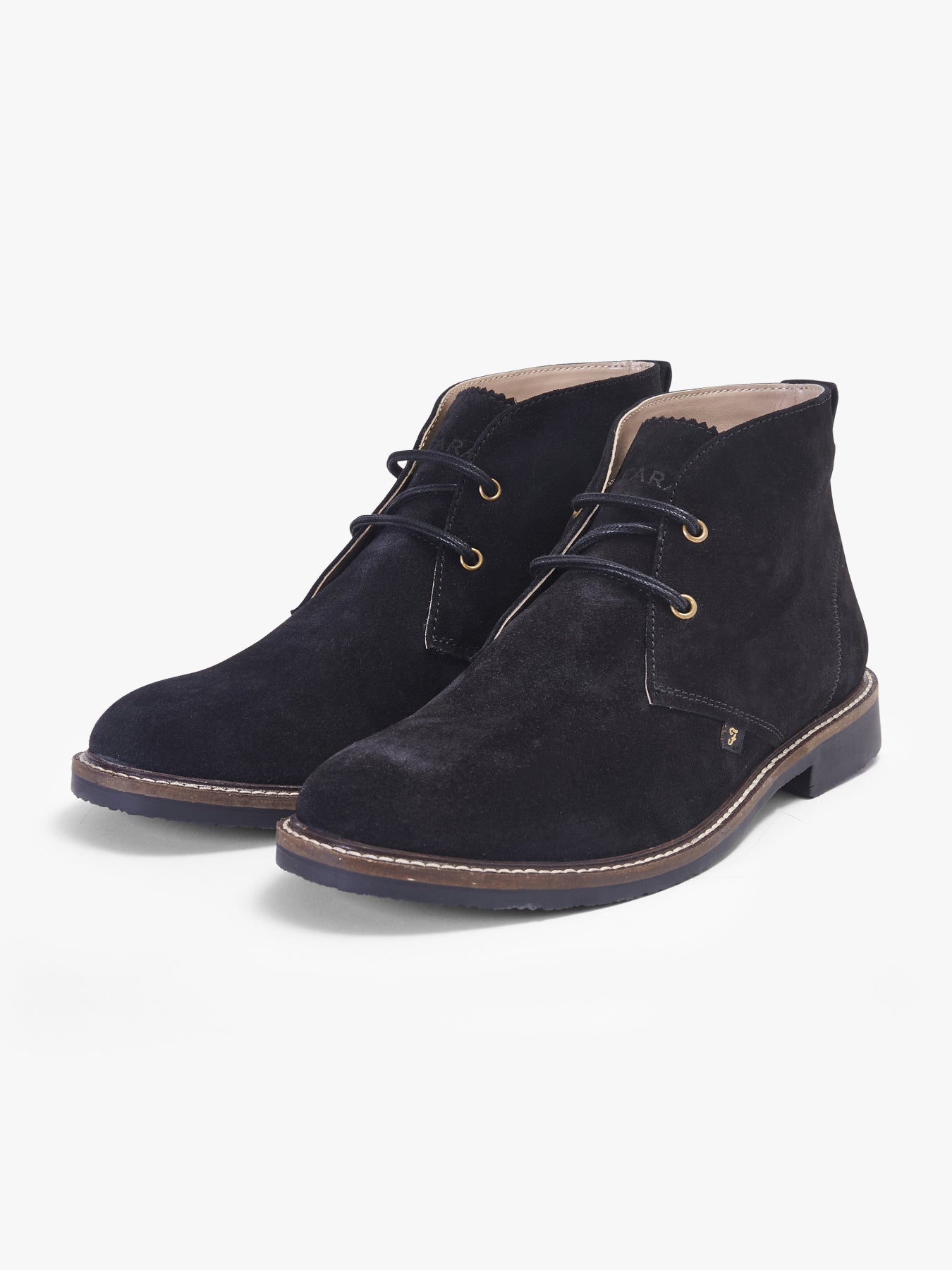 View Briggs Suede Leather Desert Boots In Jet Black information
