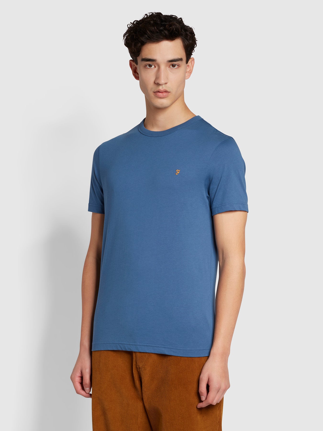 View Farah Danny Regular Fit Organic Cotton TShirt Blue Mens information