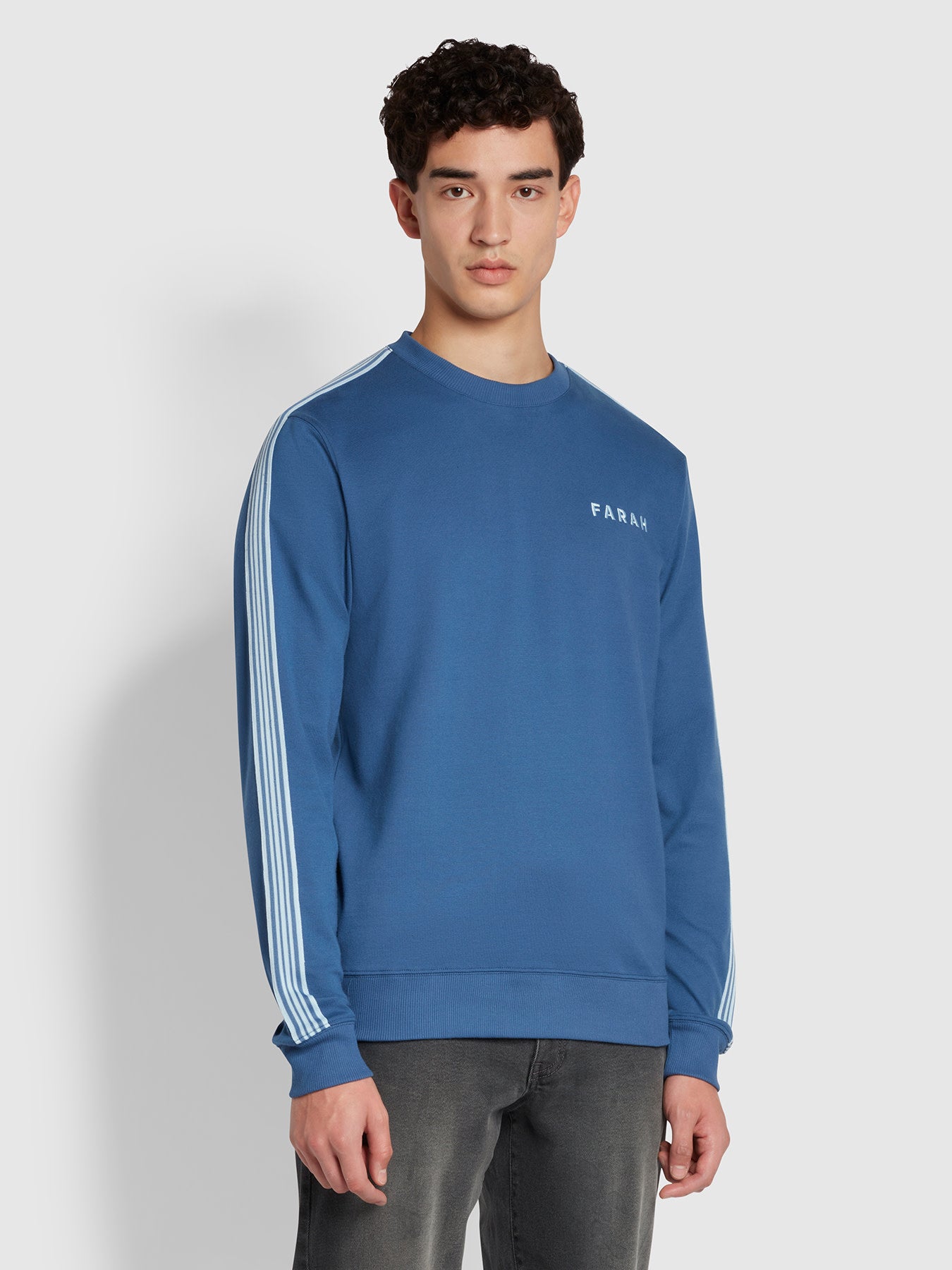 View Farah Cortina Regular Fit Crew Sweatshirt Blue Mens information