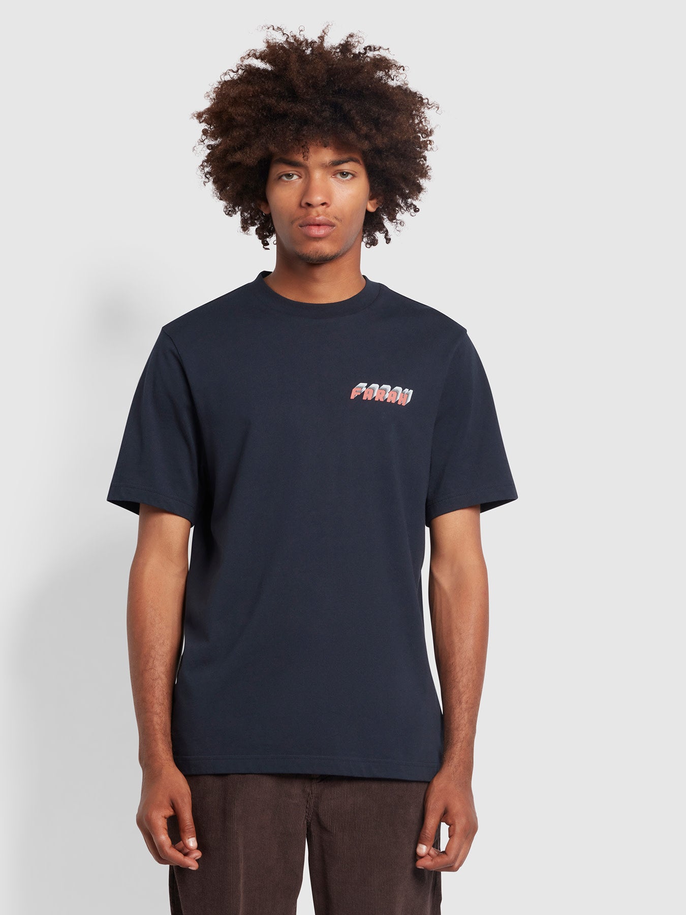 View Vere Regular Fit Organic Cotton Graphic TShirt In True Navy information