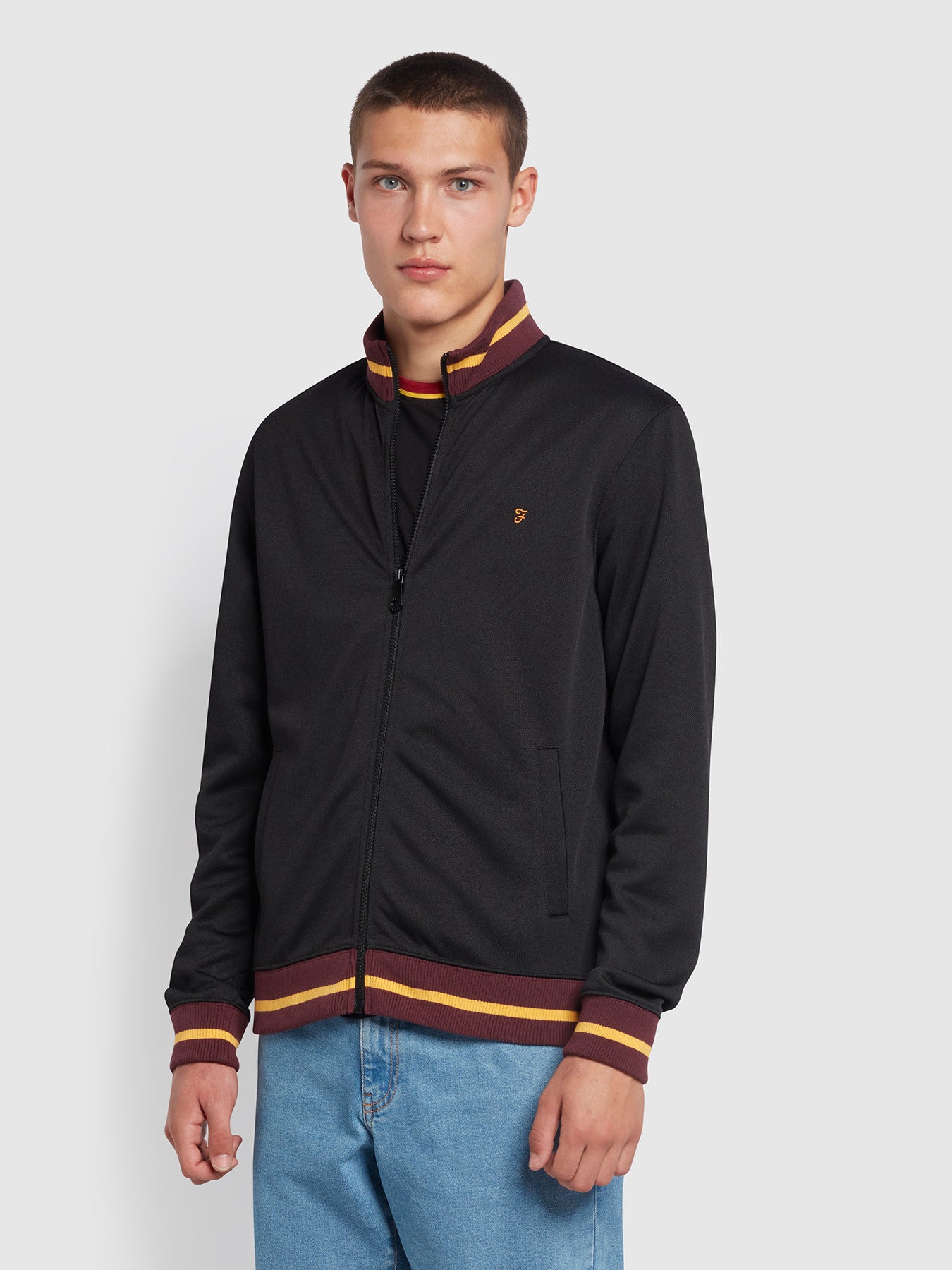 Farah Douglas Regular Fit Track Jacket In Black