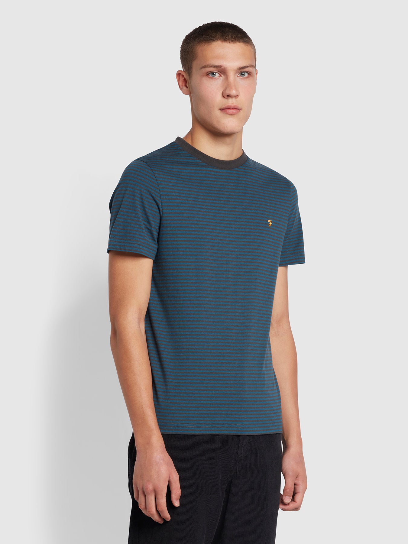 Farah Daytona Regular Fit Organic Cotton T-Shirt In Blue