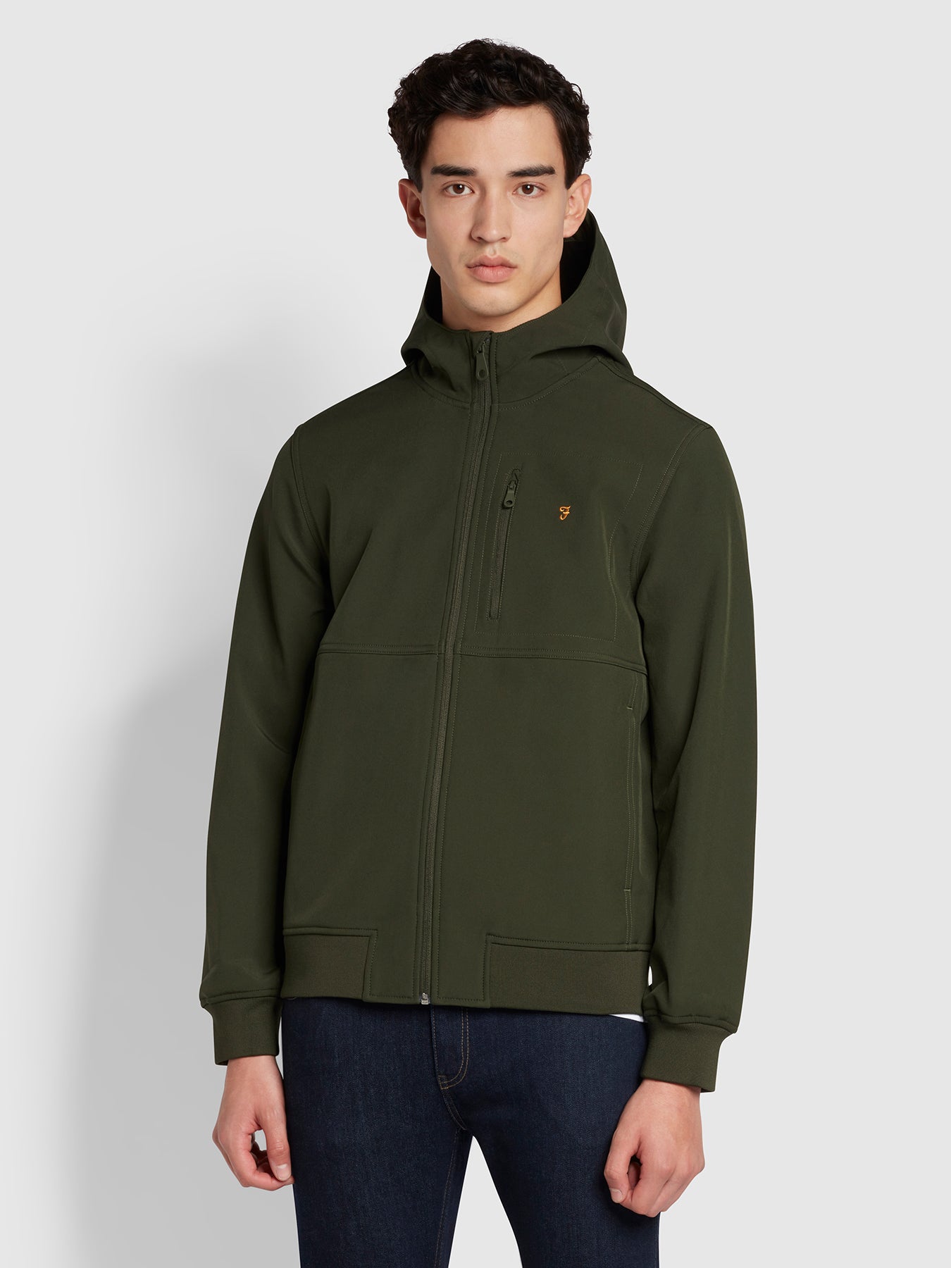 View Rudd Softshell Hooded Jacket In Evergreen information