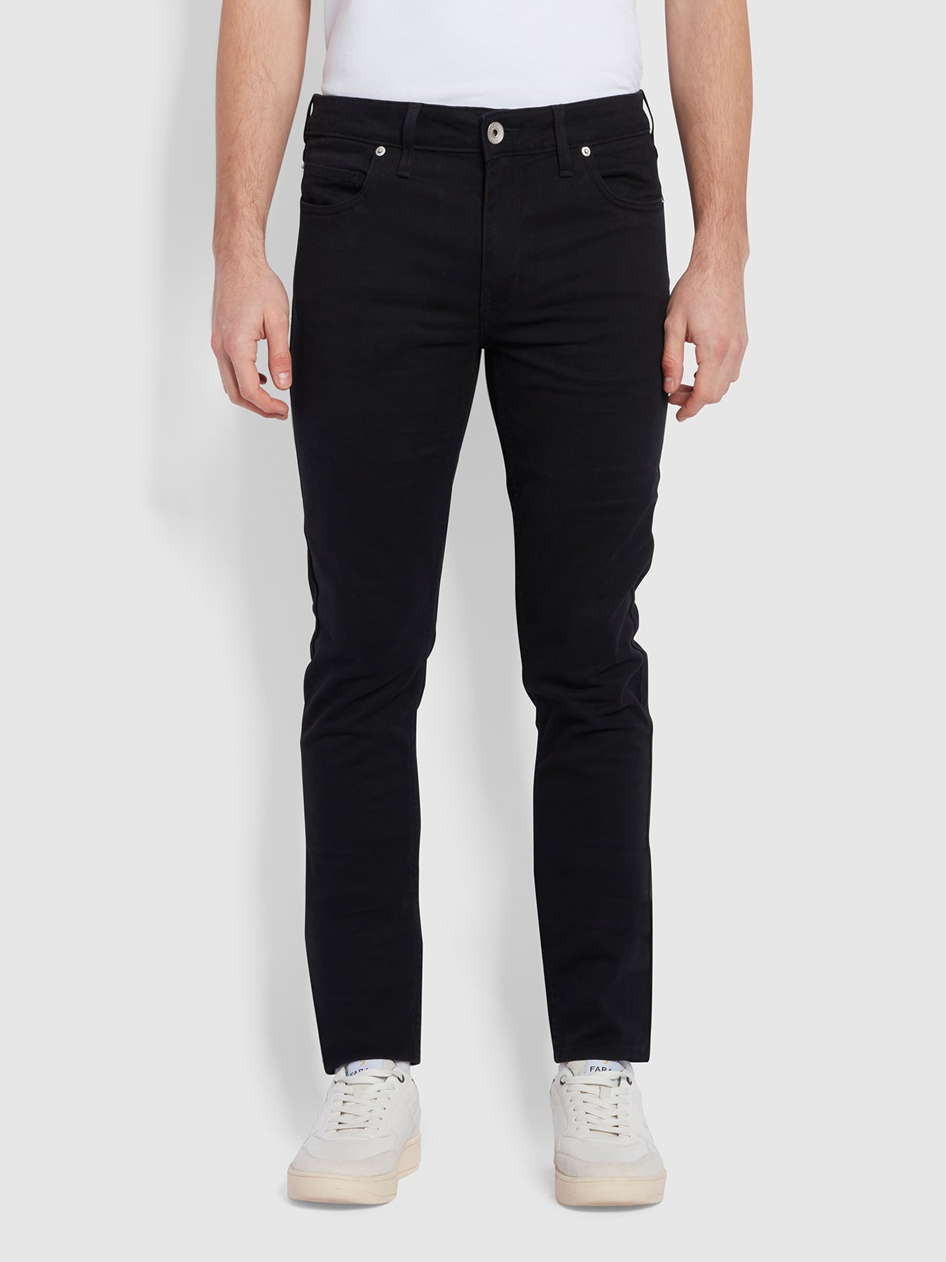 View Drake Slim Fit Cotton Twill Trousers In Black information