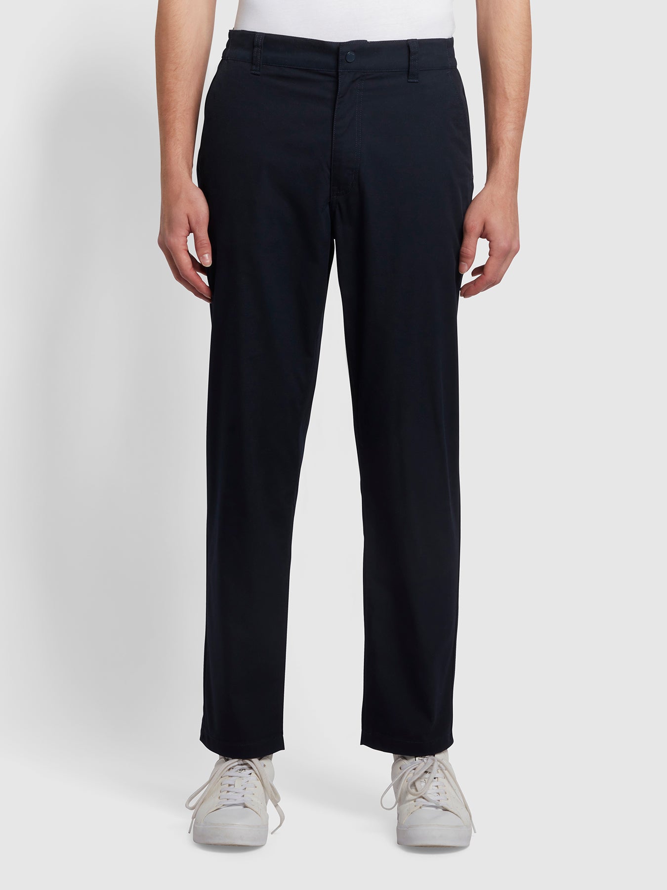 Farah Rushmore Regular Fit Tapered Fit Trousers In Blue