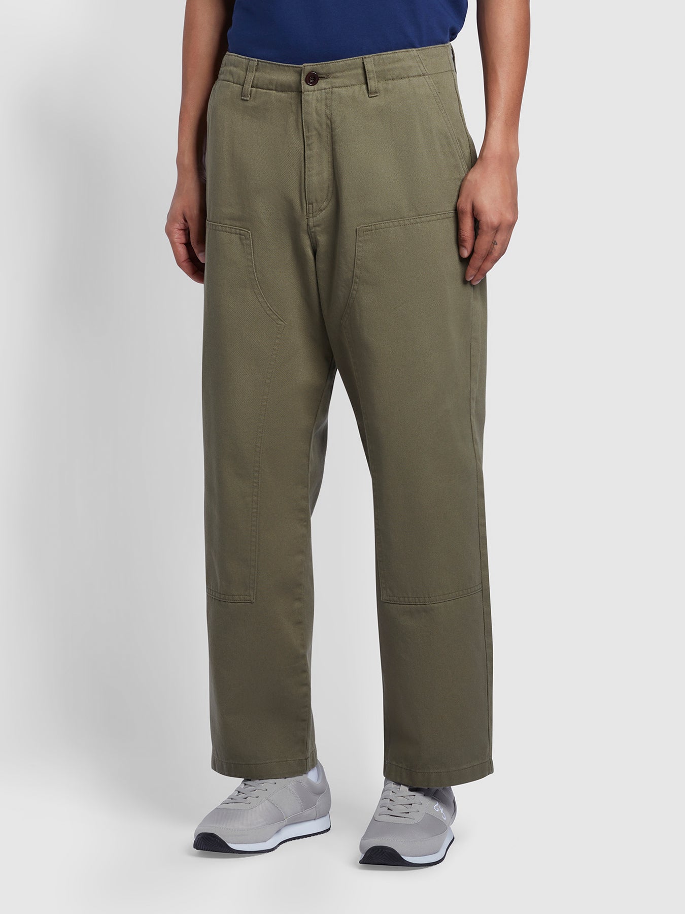 View Farah Anderson Utility Twill Trousers In Vintage Green Green Mens information