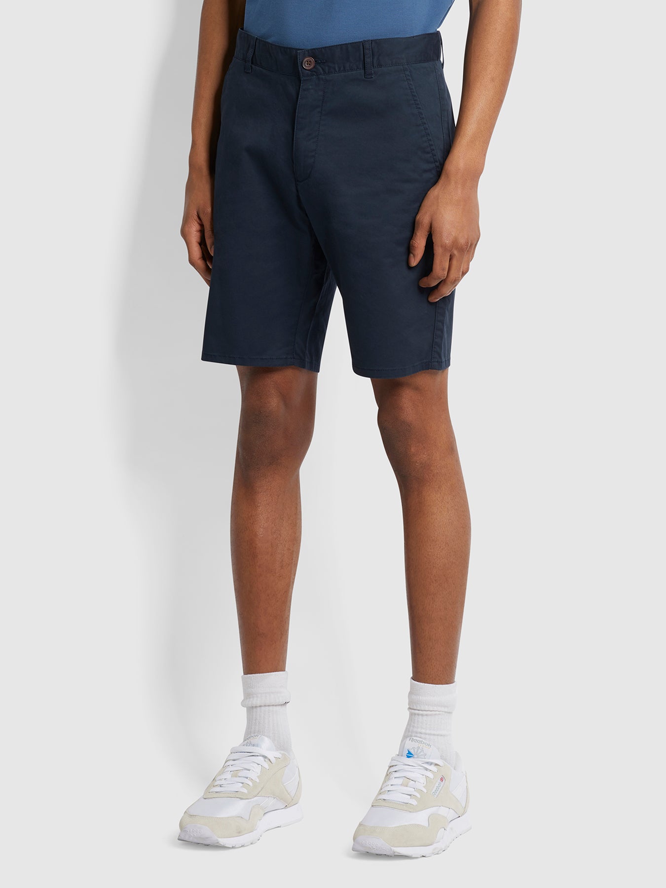 Hawk Organic Cotton Chino Shorts In True Navy