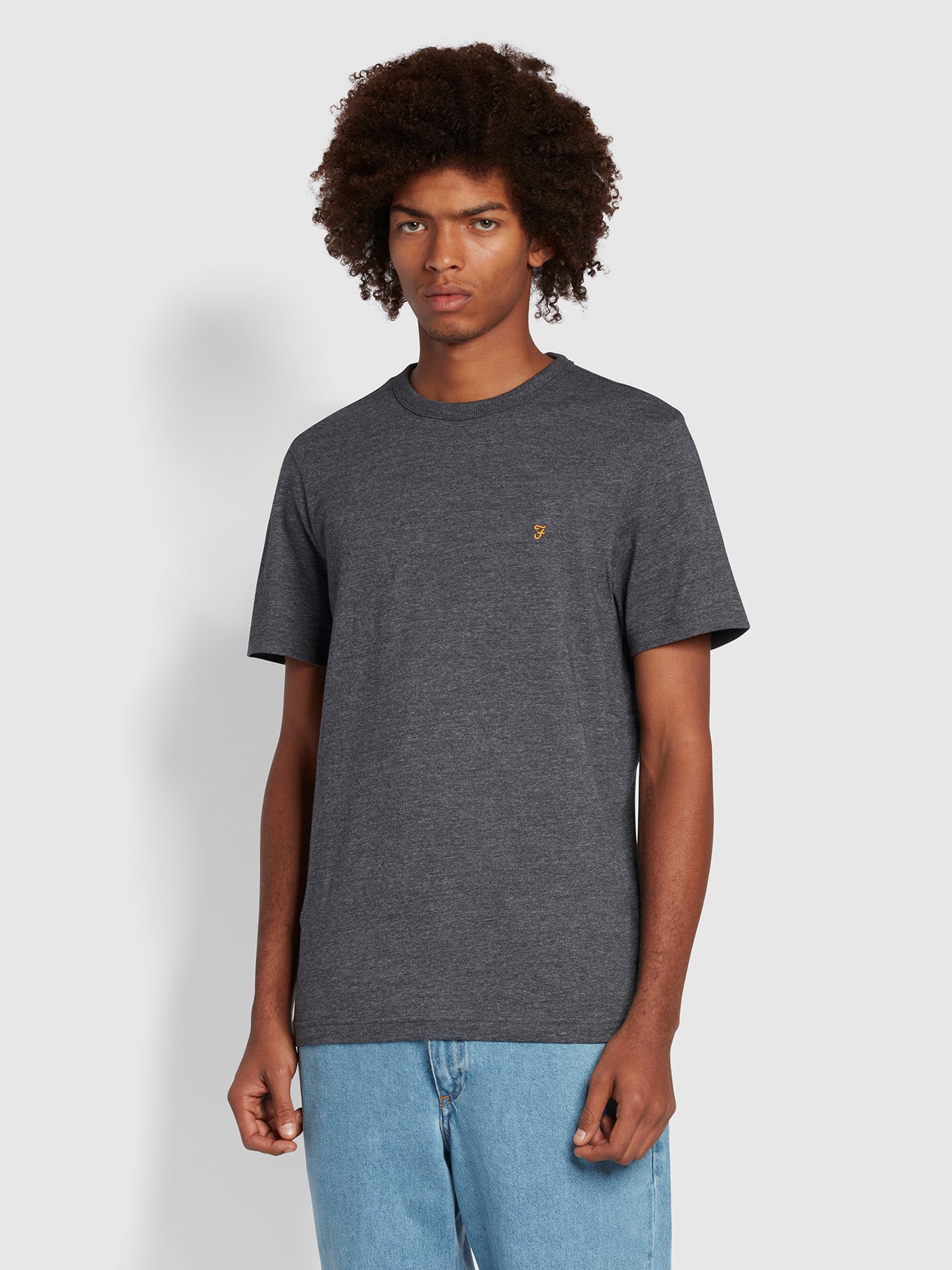 View Danny Slim Fit Organic Cotton TShirt In Farah Grey Marl information