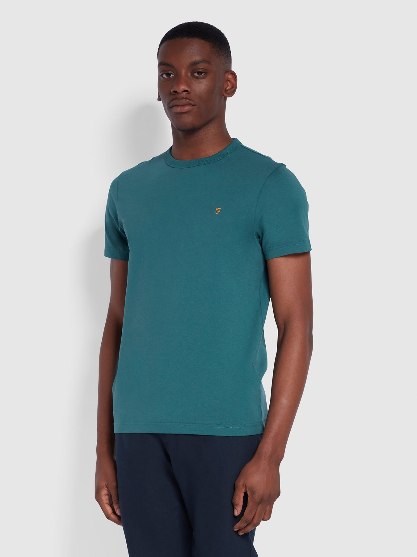 View Danny Slim Fit Organic Cotton TShirt In Pine Green information