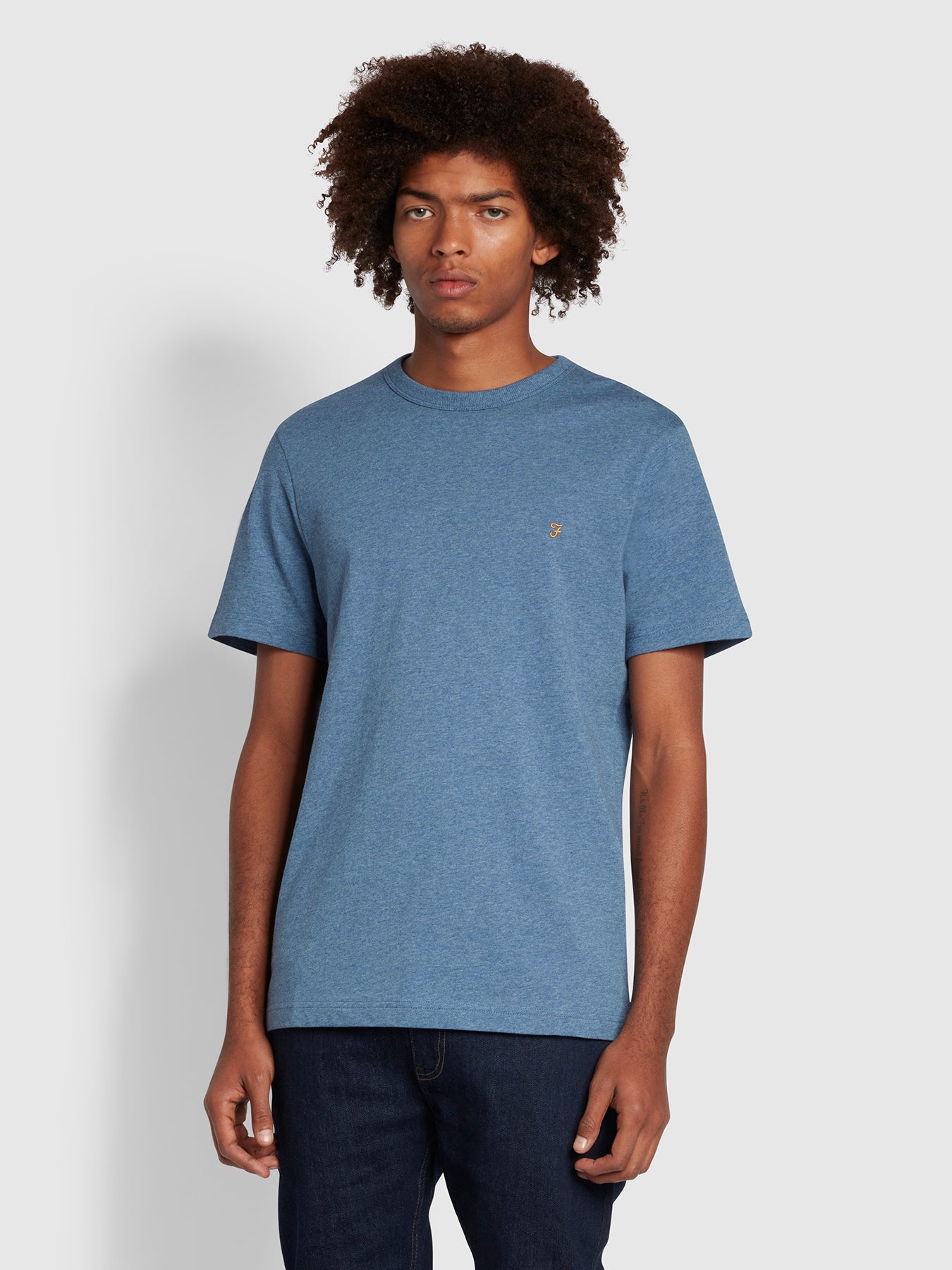 View Danny Slim Fit Organic Cotton TShirt In Dark Denim Marl information