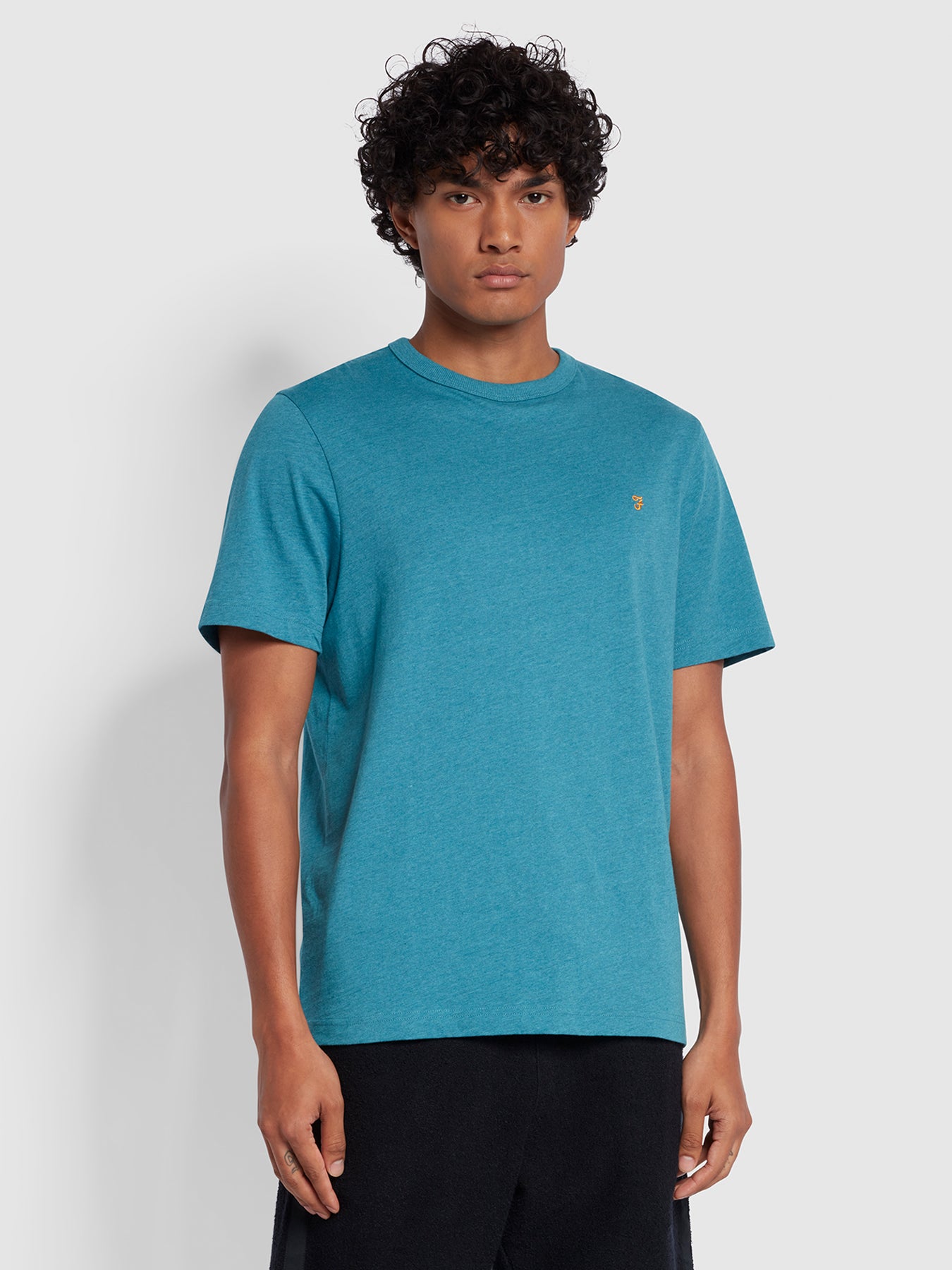 View Farah Danny Regular Fit Short Sleeve TShirt Blue Mens information