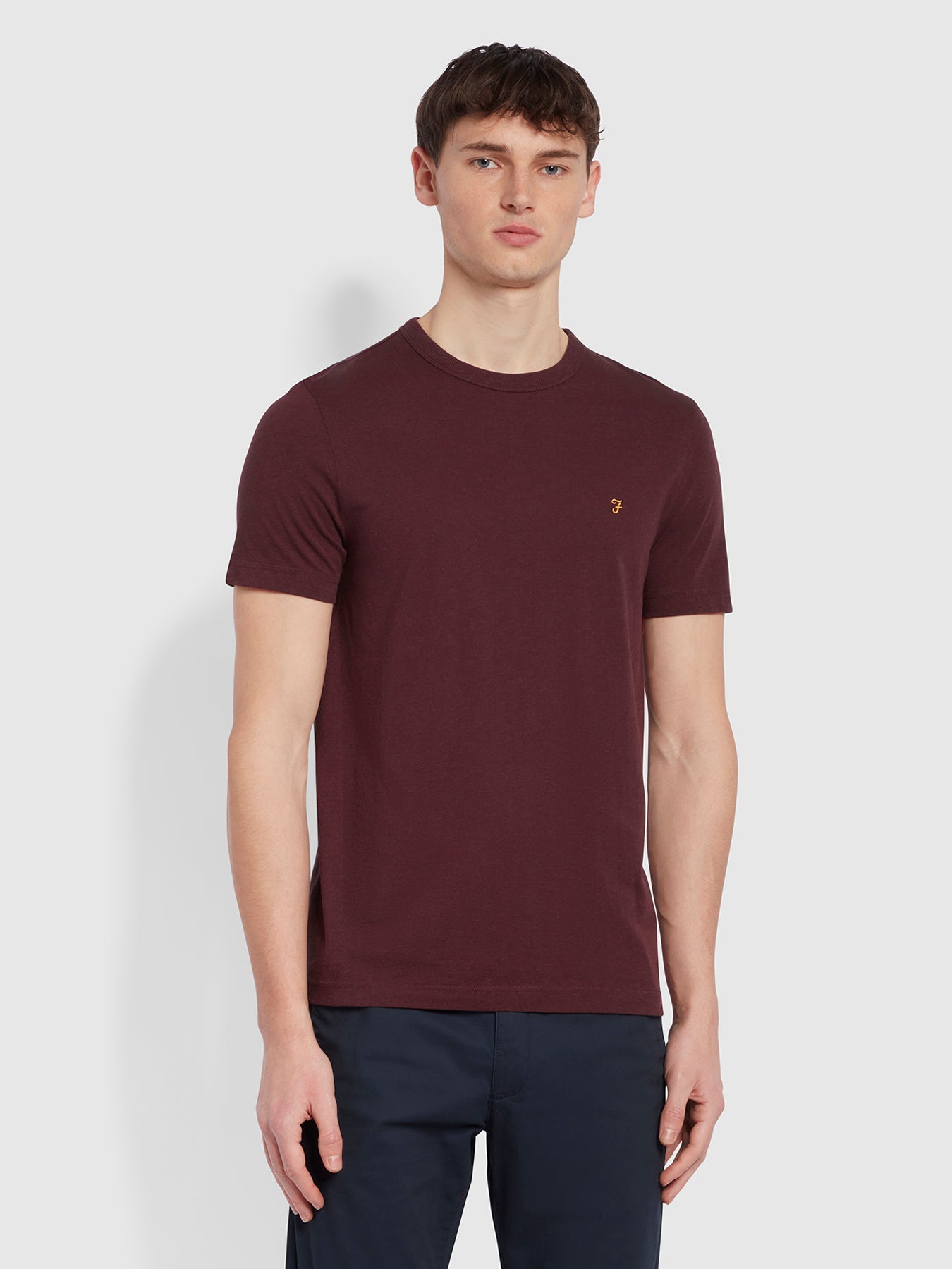 View Farah Danny Slim Fit Organic Cotton TShirt Red Mens information