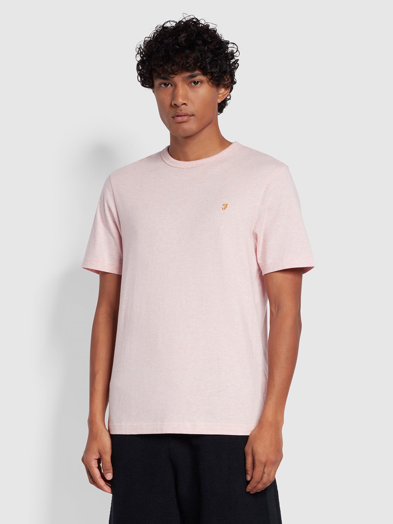 View Danny Regular Fit Short Sleeve TShirt In Mid Pink Marl information