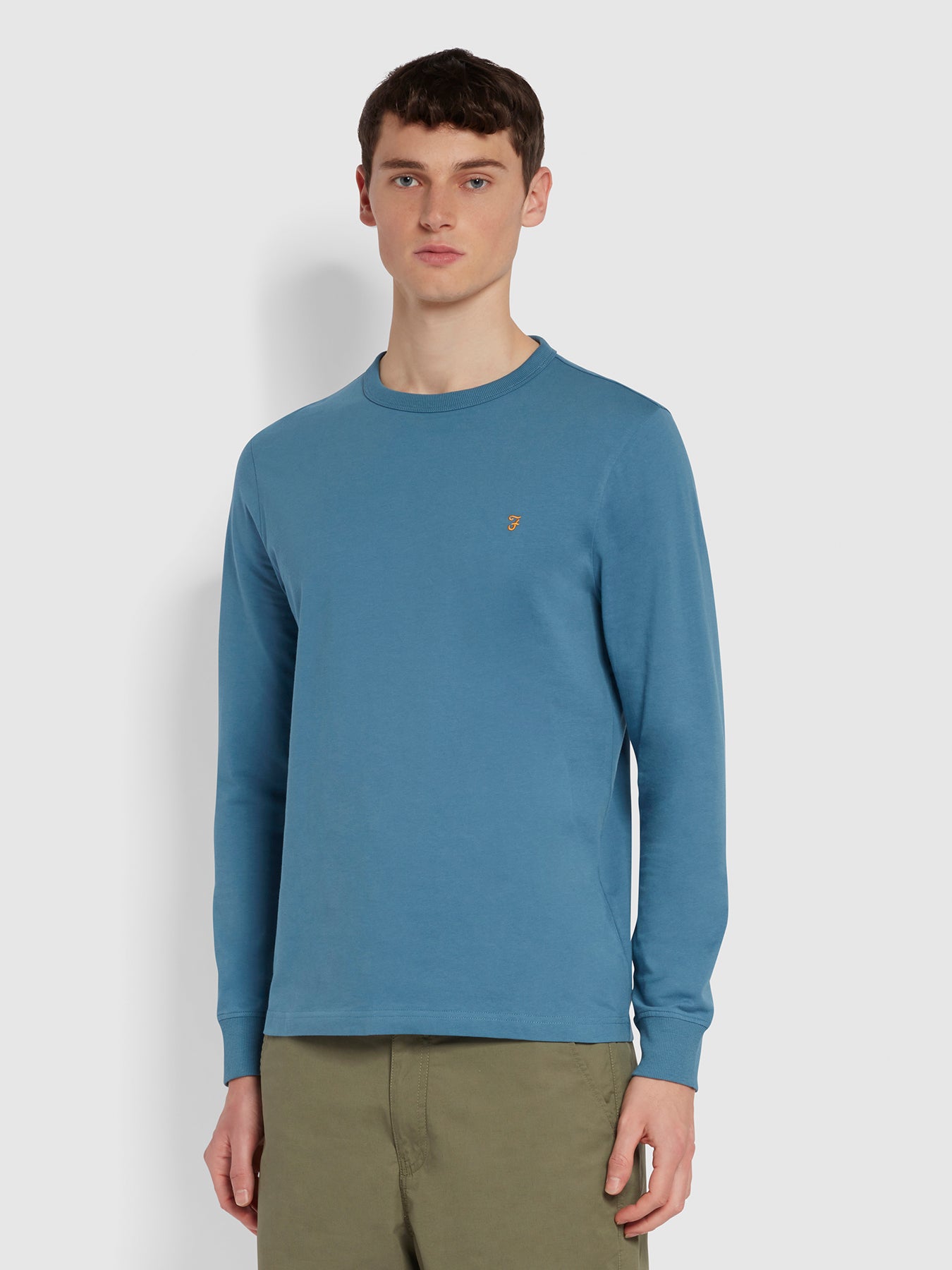 View Worthington Slim Fit Long Sleeve Organic Cotton TShirt In Saxe information