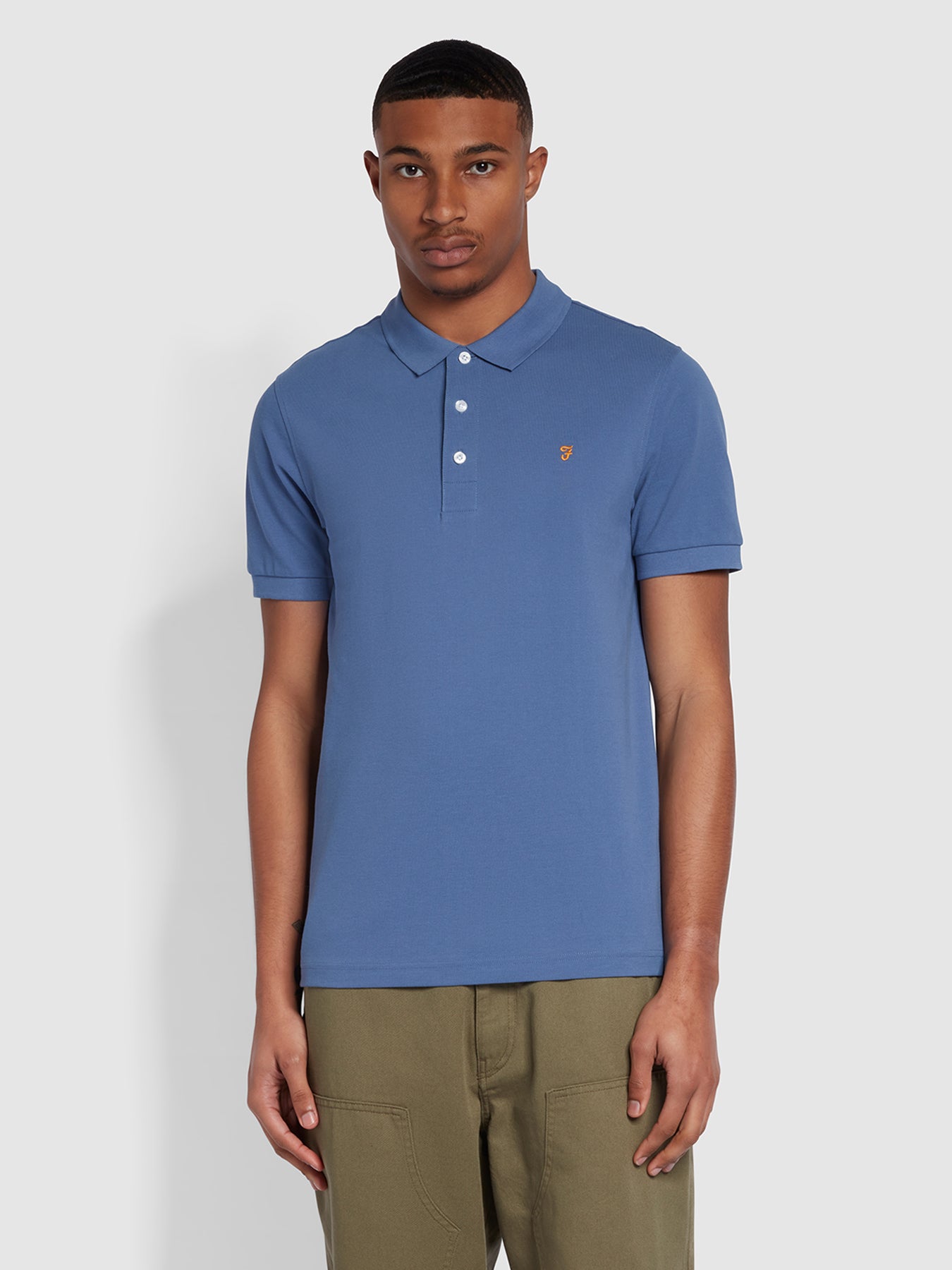 View Blanes Slim Fit Short Sleeve Polo Shirt In Caribbean Blue information