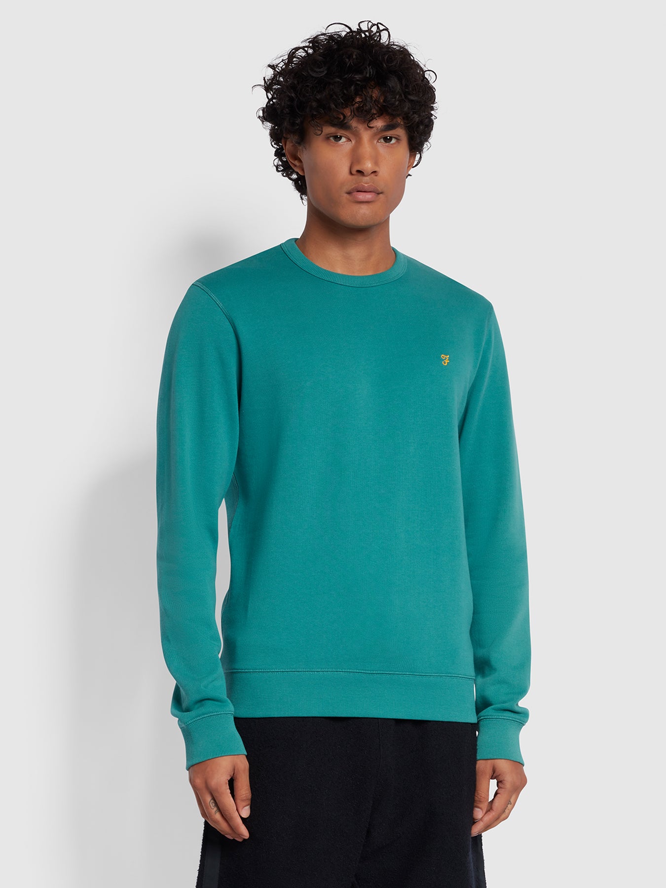 View Tim Slim Fit Crew Neck Sweatshirt In Mallard Green information