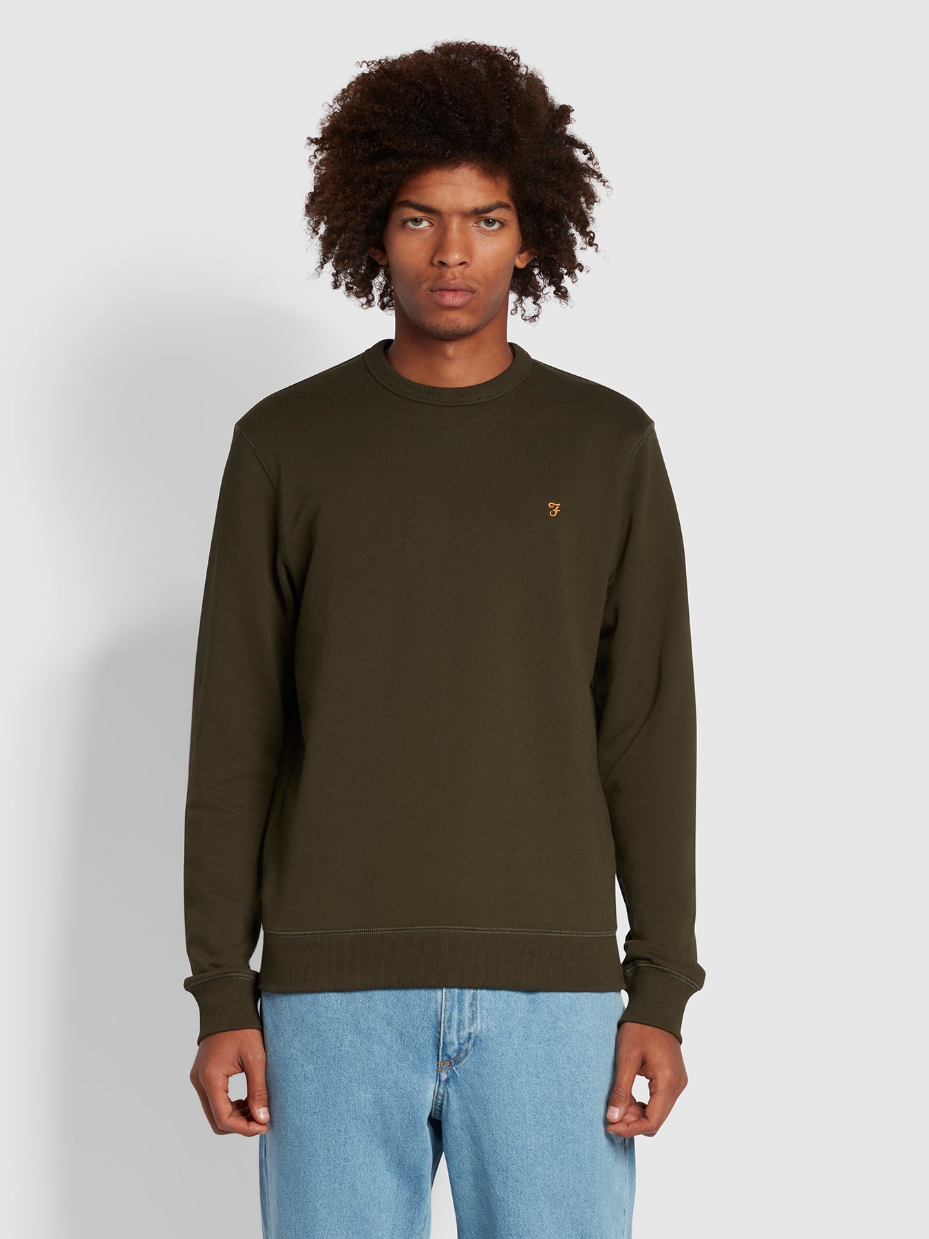 View Tim Organic Cotton Crew Neck Sweatshirt In Evergreen information