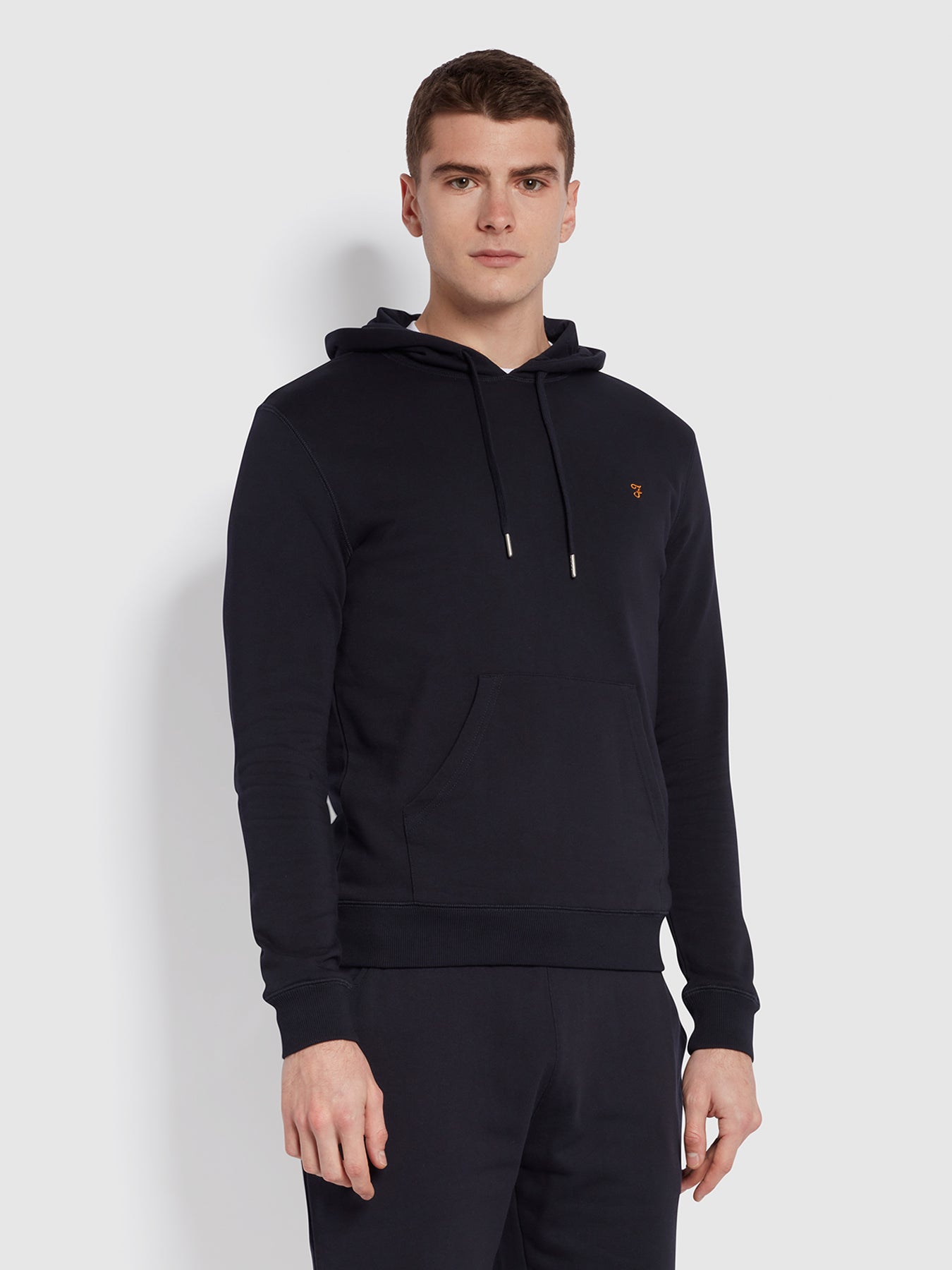 View Zain Slim Fit Organic Cotton Hoodie In True Navy information