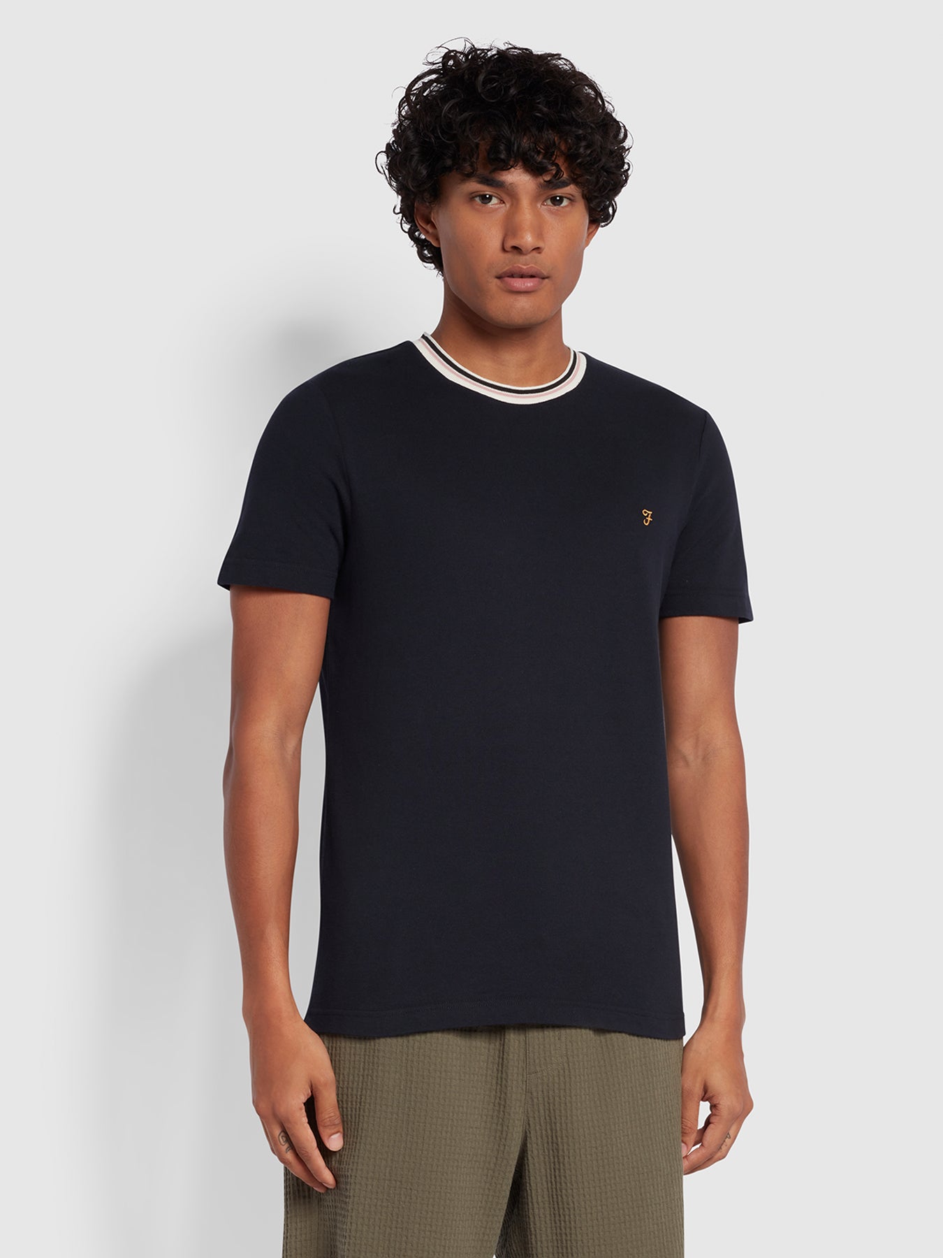 View Farah Meadows Slim Fit Short Sleeve TShirt Blue Mens information